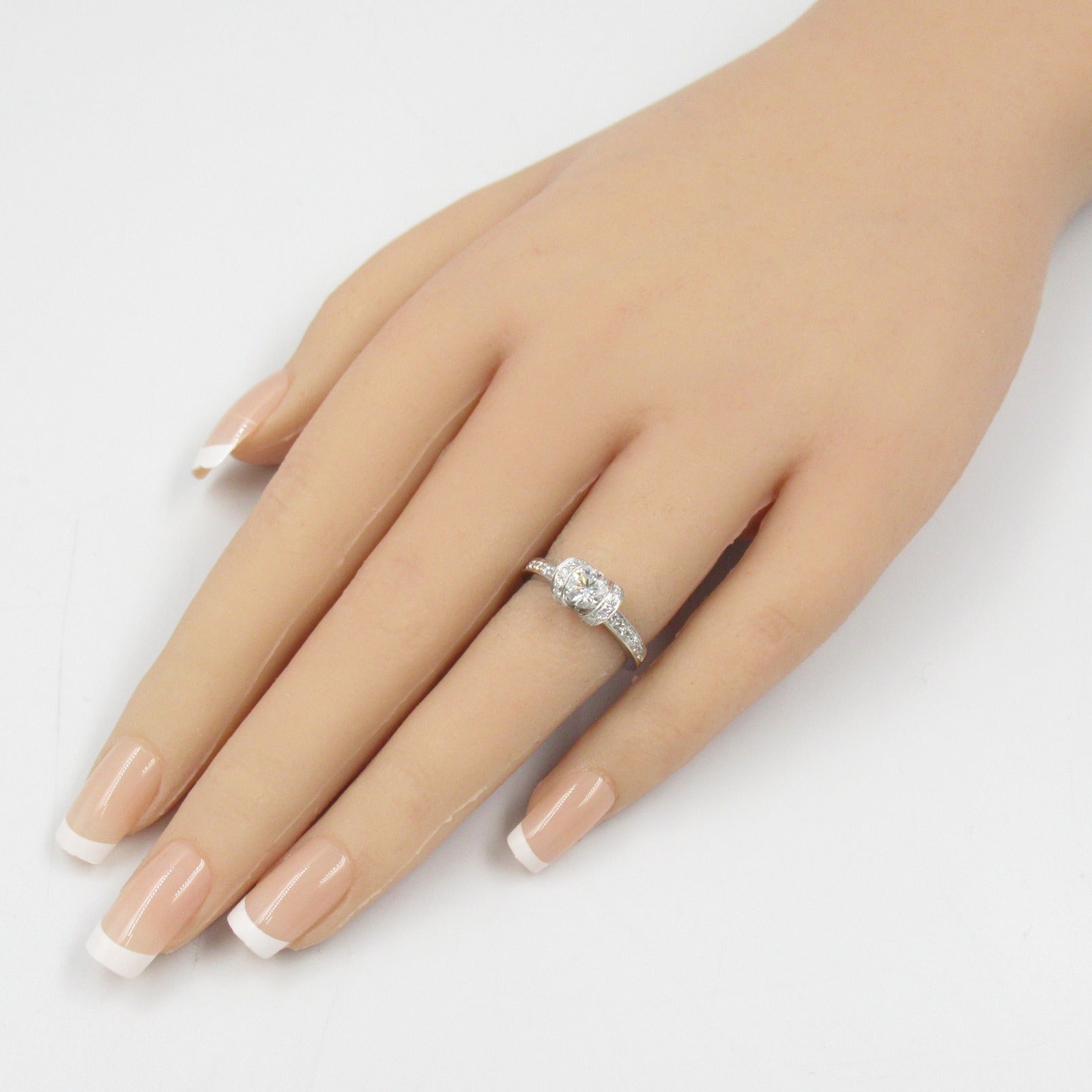 TIFFANY＆CO PT950鉑金Ribbon Diamond Ring 0.54ct鑽石戒指US#4.75