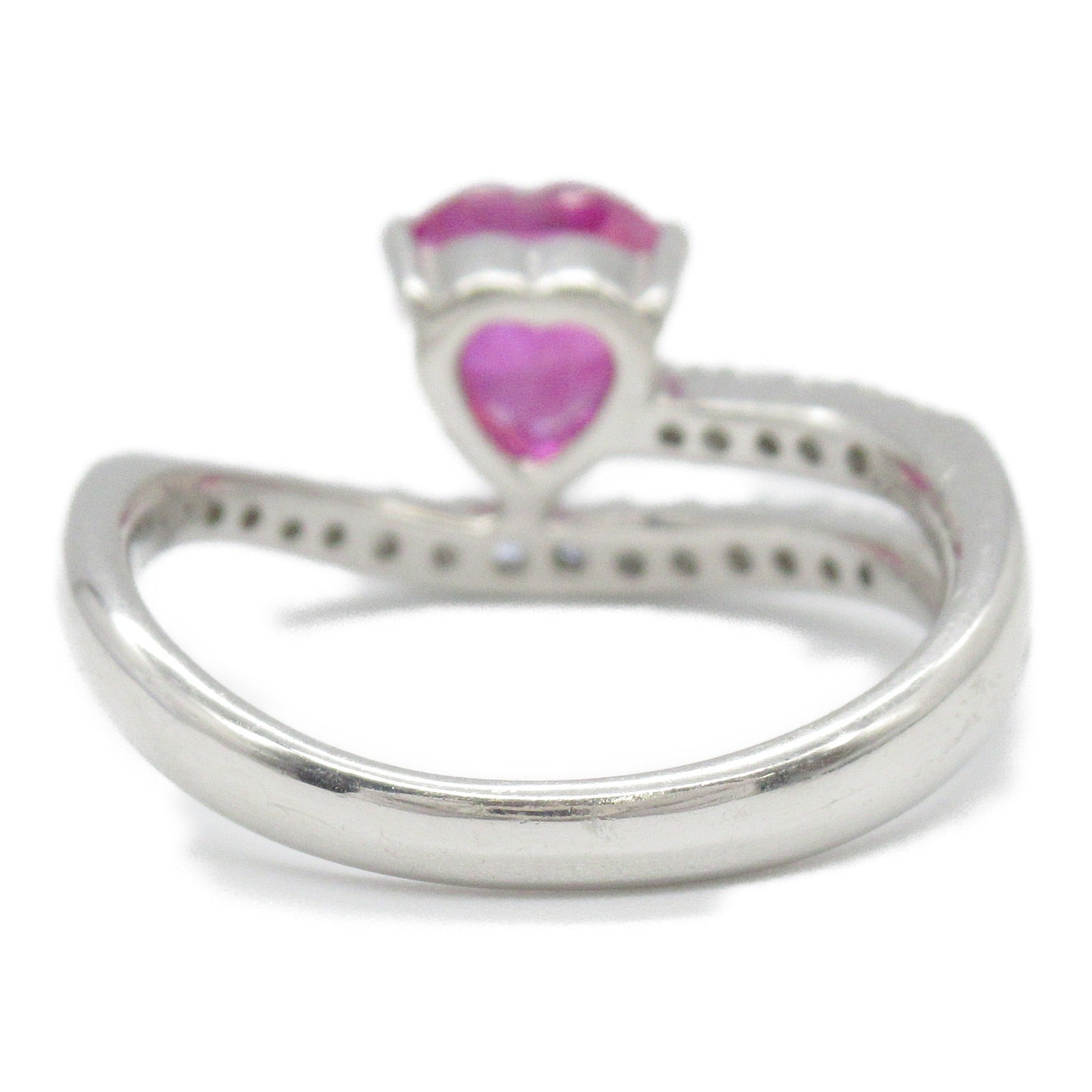 JEWELRY PT900鉑金Ruby Diamond Ring紅寶石/鑽石戒指US#5.75