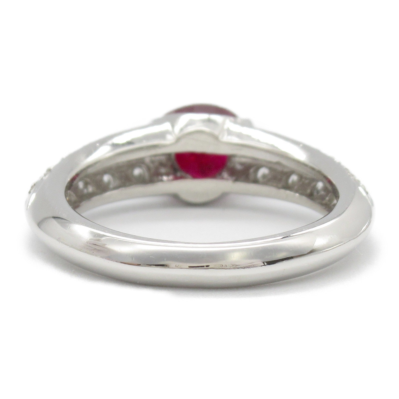 JEWELRY PT900鉑金Ruby Diamond Ring紅寶石/鑽石戒指US#5.75