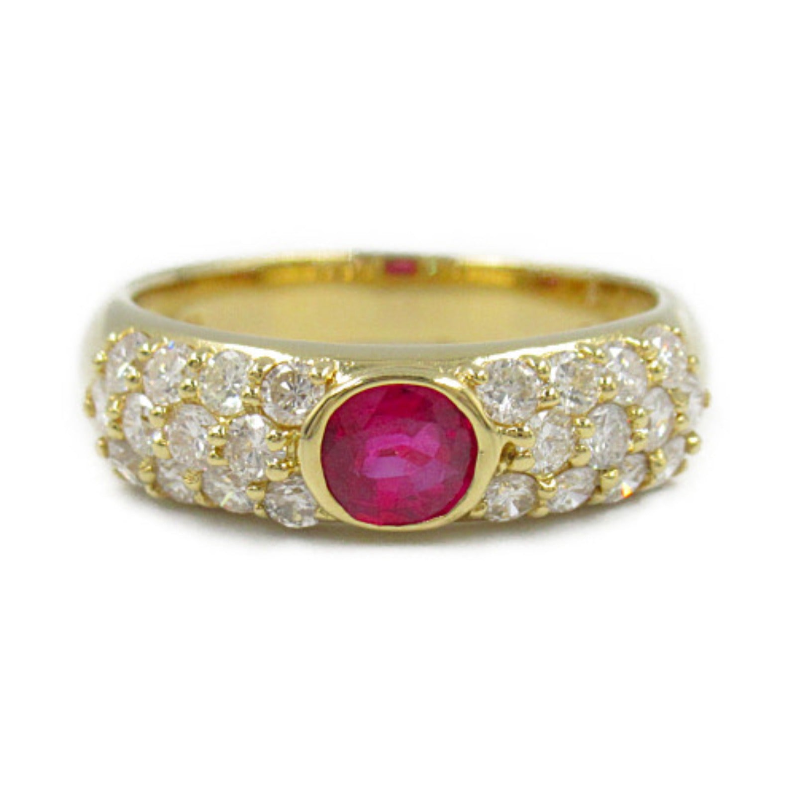 JEWELRY 18K黃金Ruby Diamond Ring紅寶石/鑽石戒指US#6.25