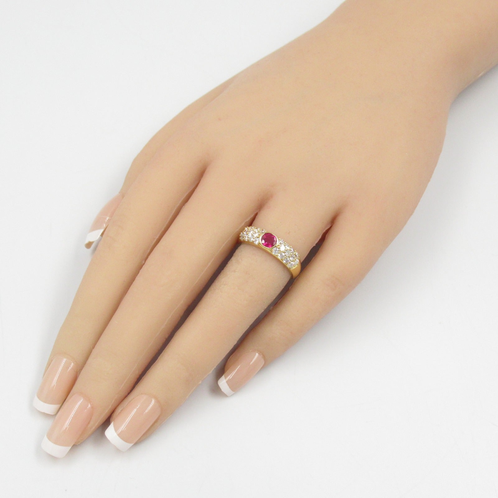 JEWELRY 18K黃金Ruby Diamond Ring紅寶石/鑽石戒指US#6.25