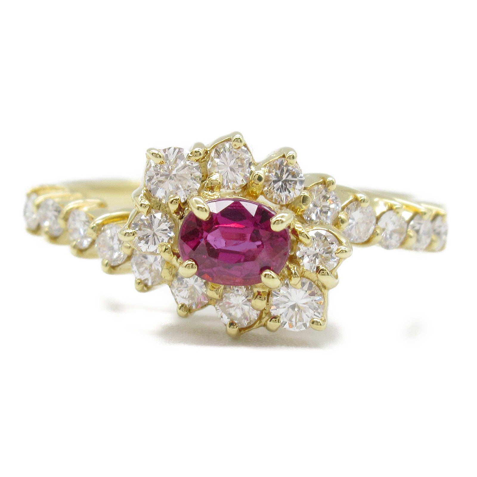 JEWELRY 18K黃金Ruby Diamond  Ring紅寶石/鑽石戒指US#7.5