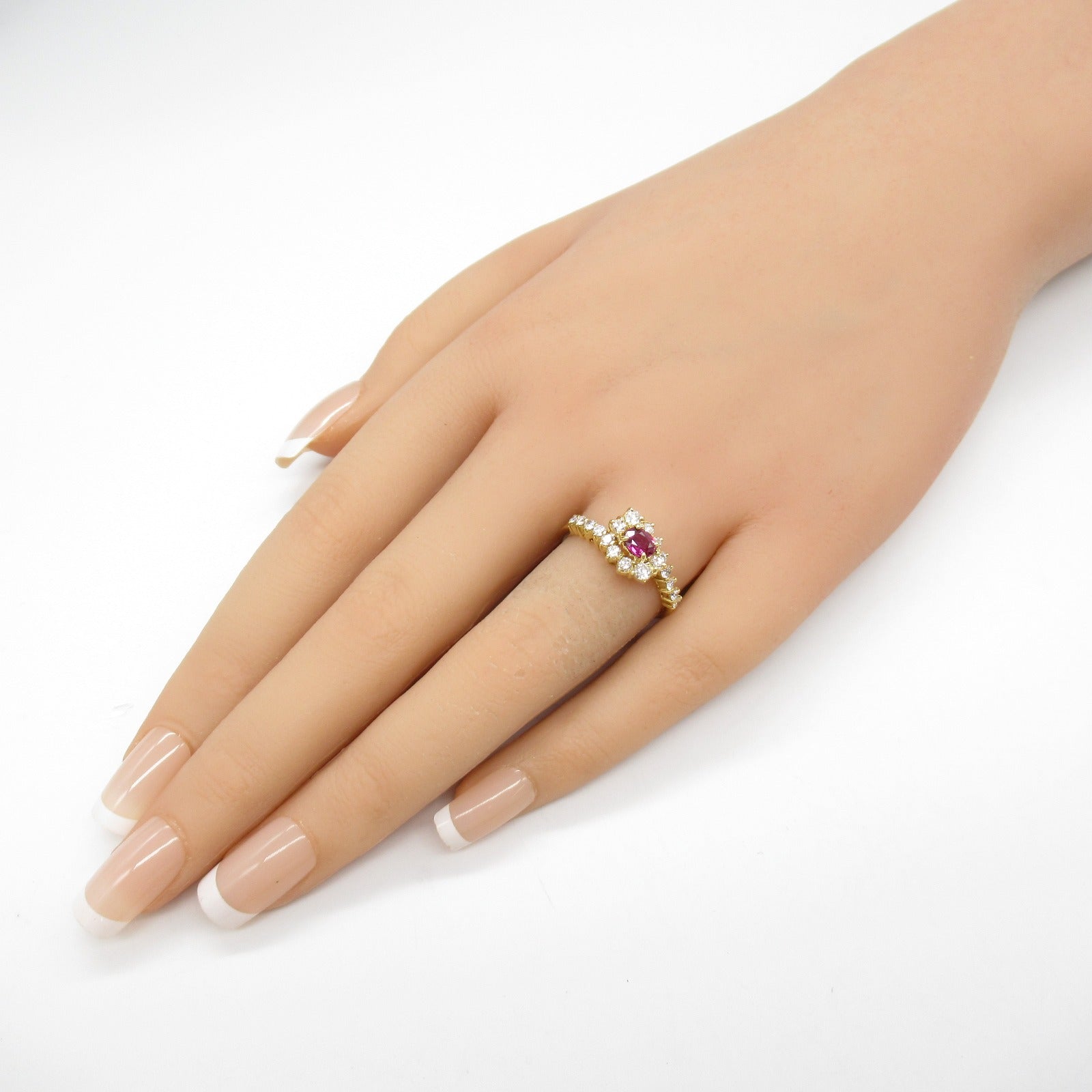 JEWELRY 18K黃金Ruby Diamond  Ring紅寶石/鑽石戒指US#7.5