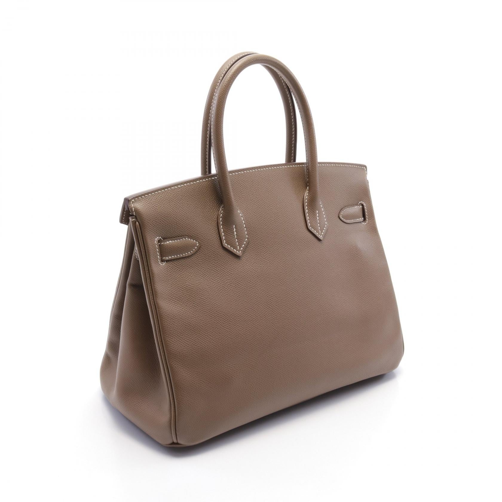 HERMES Epsom皮革Birkin 30金扣手挽袋Etoupe