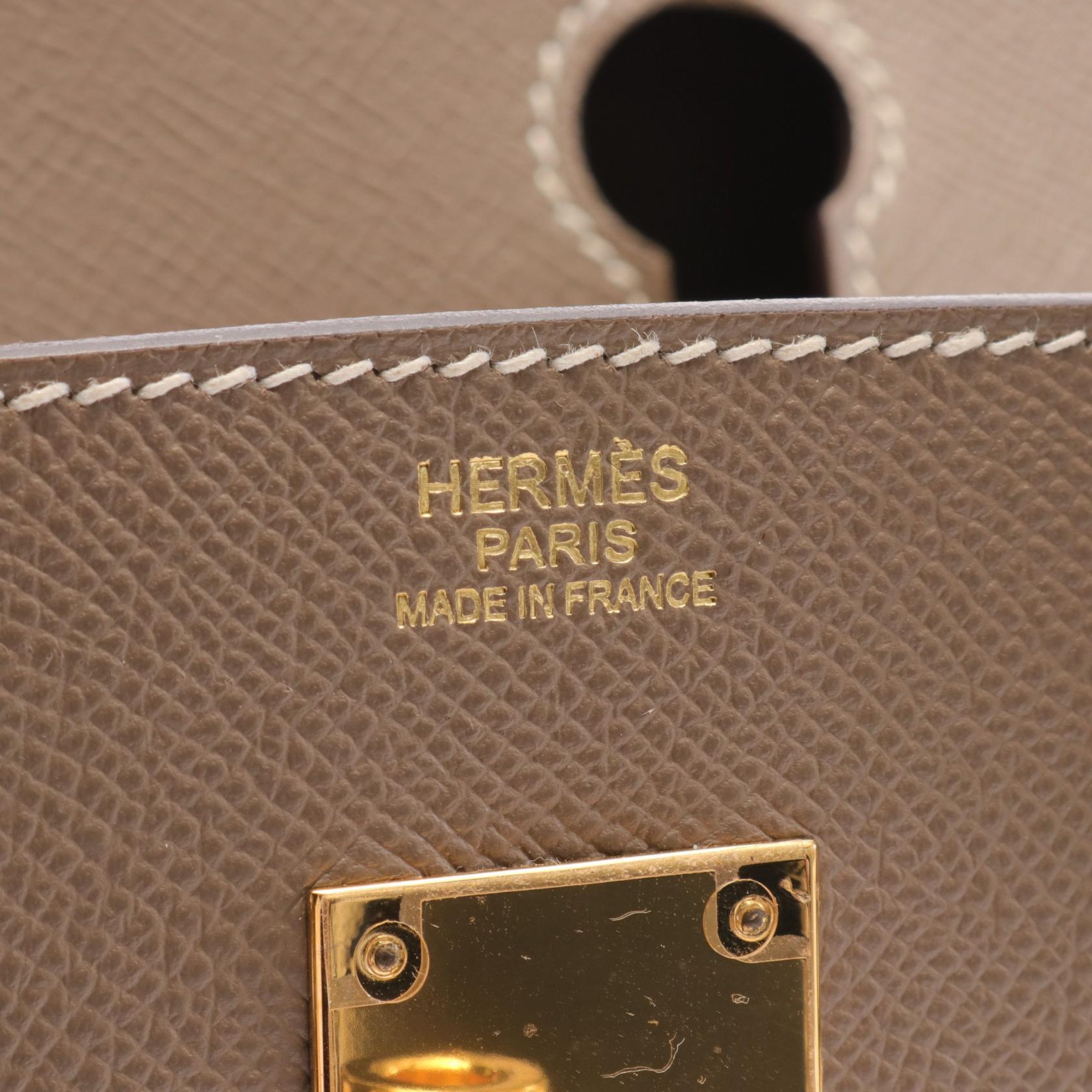 HERMES Epsom皮革Birkin 30金扣手挽袋Etoupe