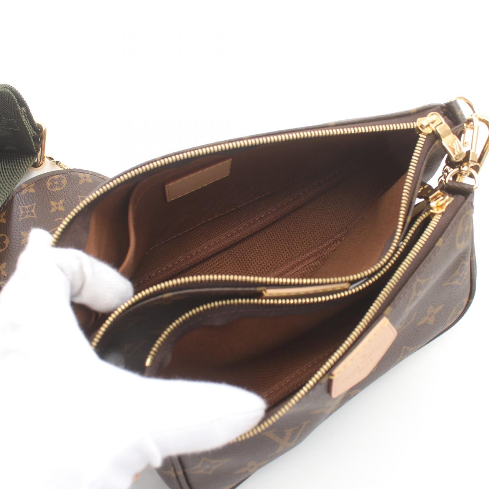 LOUIS VUITTON【激減優惠】 Monogram Multi Pochette Accessoires金扣肩背袋棕色
