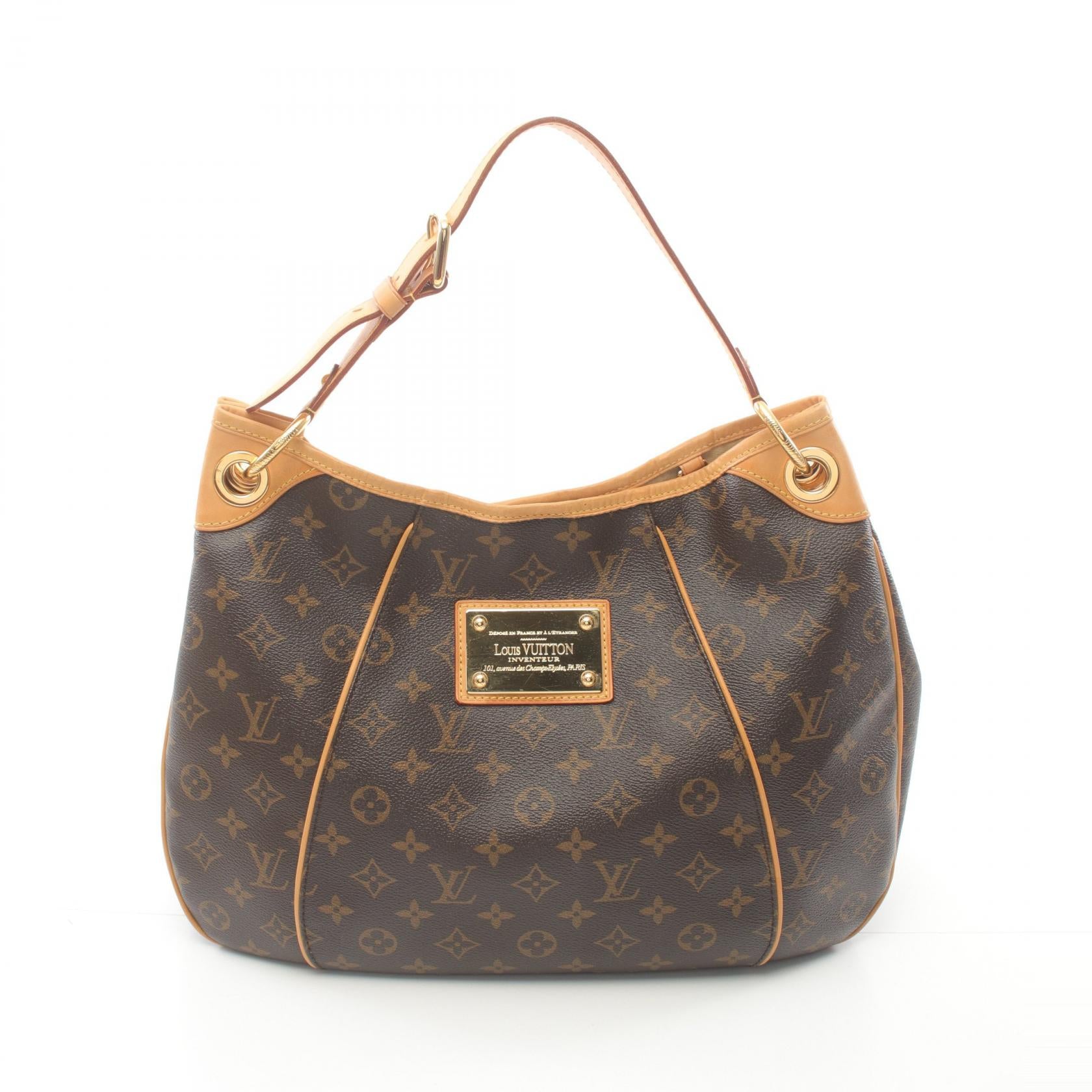 LOUIS VUITTON Monogram Galliera PM金扣肩背袋棕色