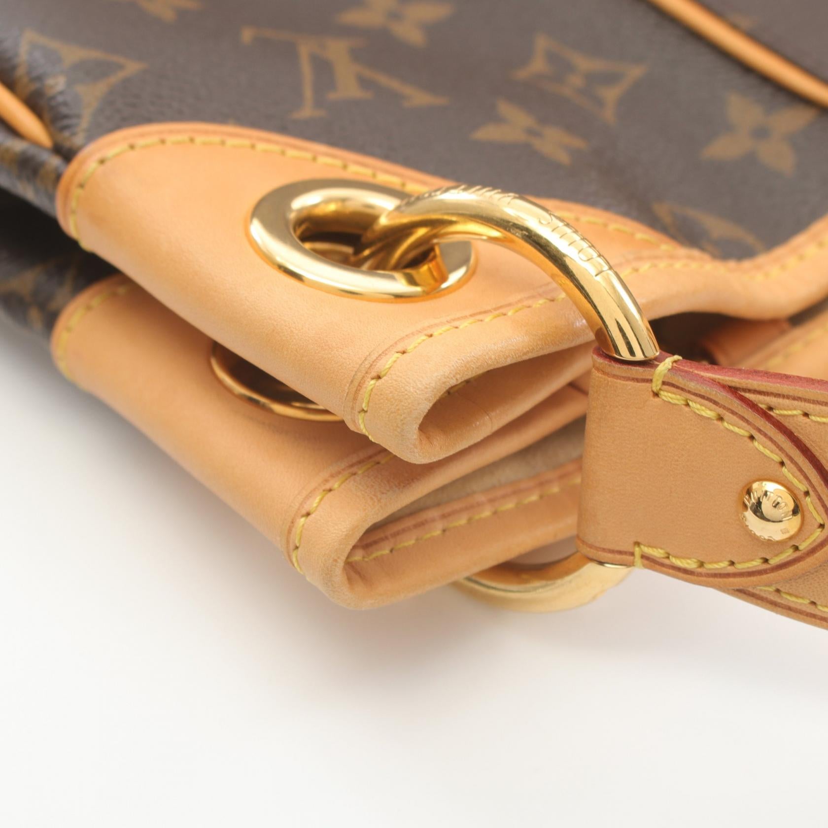 LOUIS VUITTON Monogram Galliera PM金扣肩背袋棕色