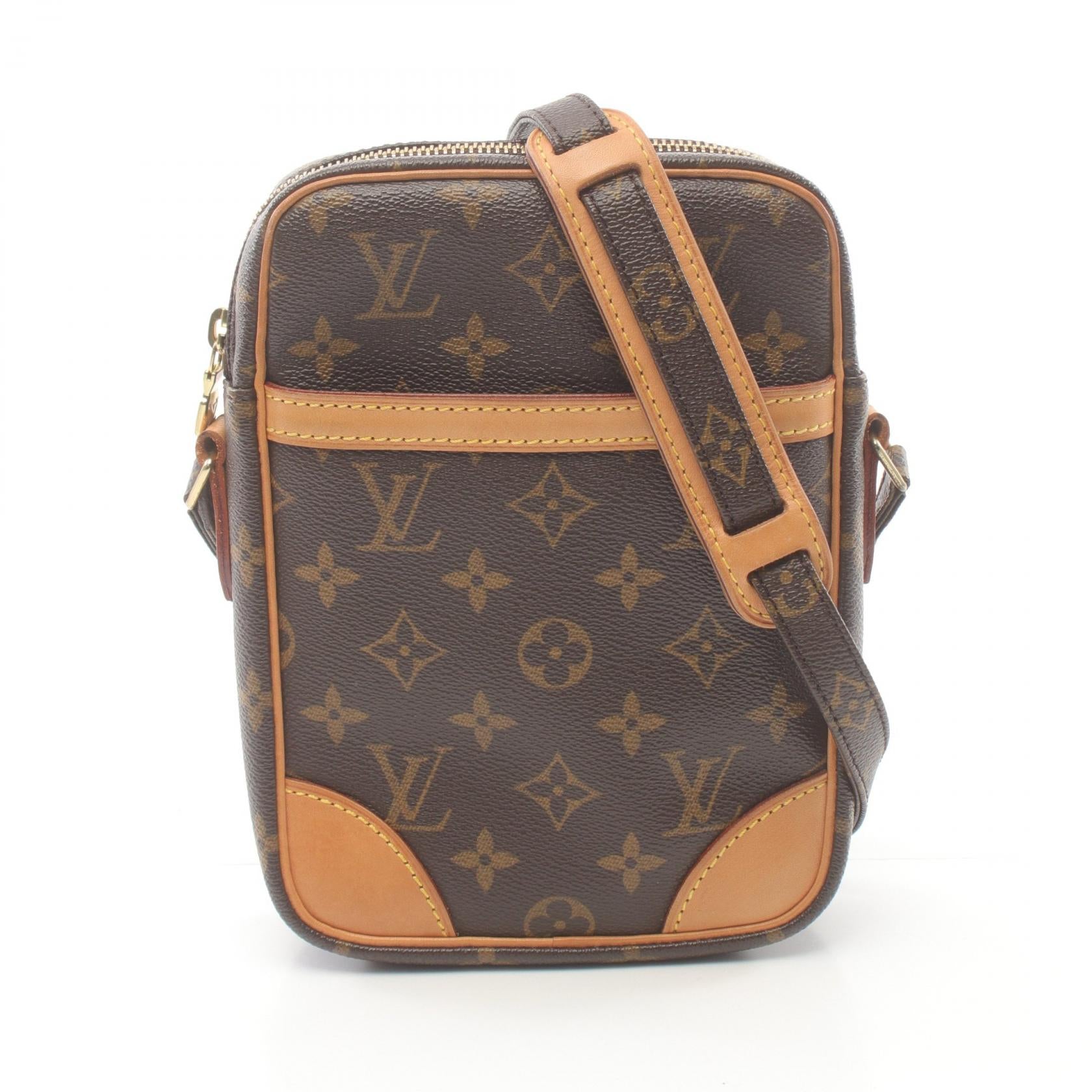 LOUIS VUITTON Monogram Danube金扣肩背袋棕色