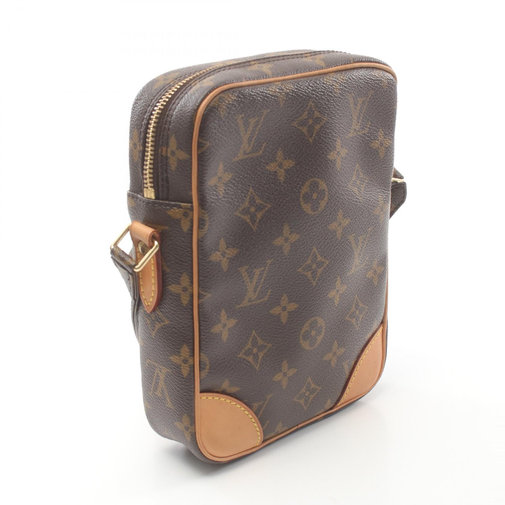 LOUIS VUITTON Monogram Danube金扣肩背袋棕色