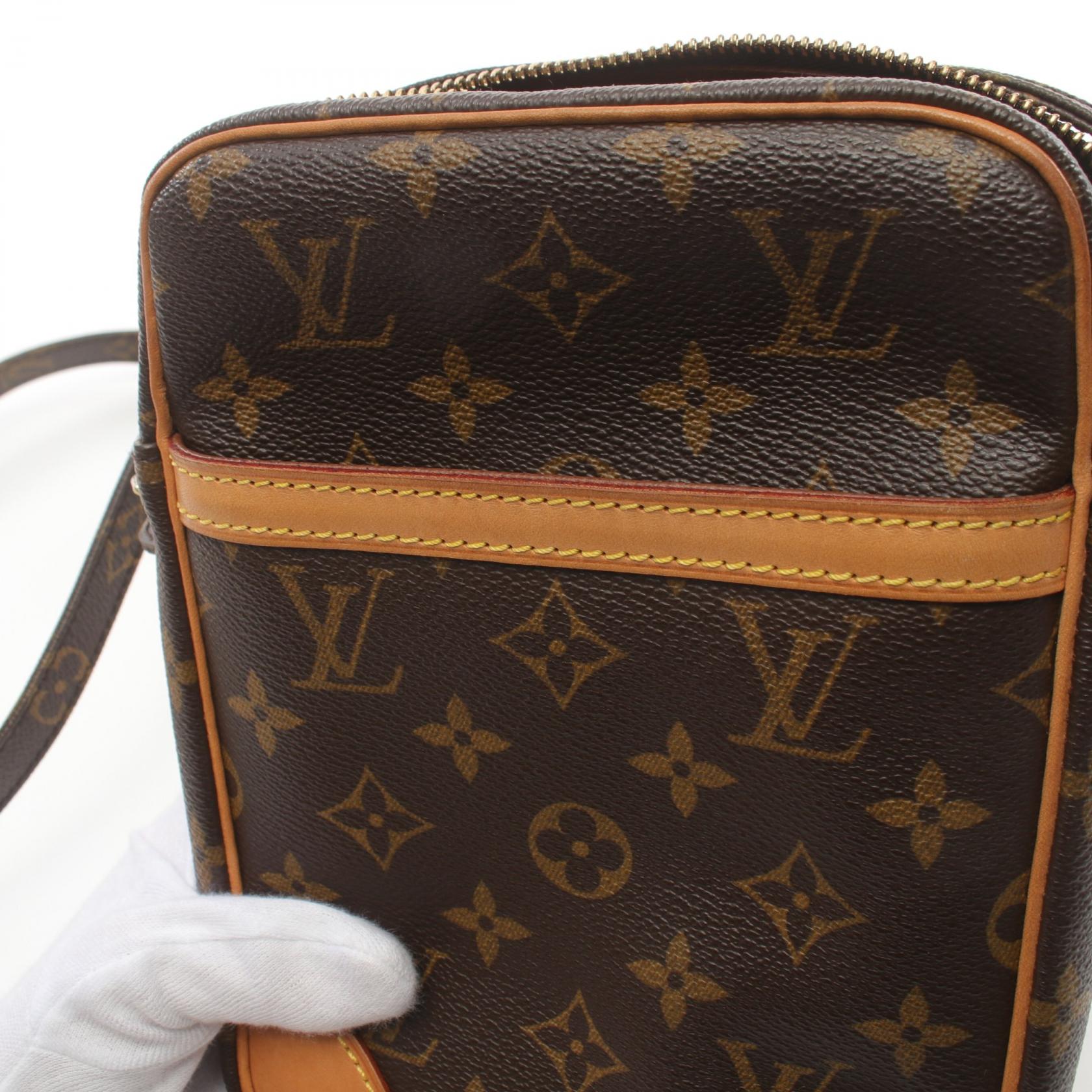 LOUIS VUITTON Monogram Danube金扣肩背袋棕色