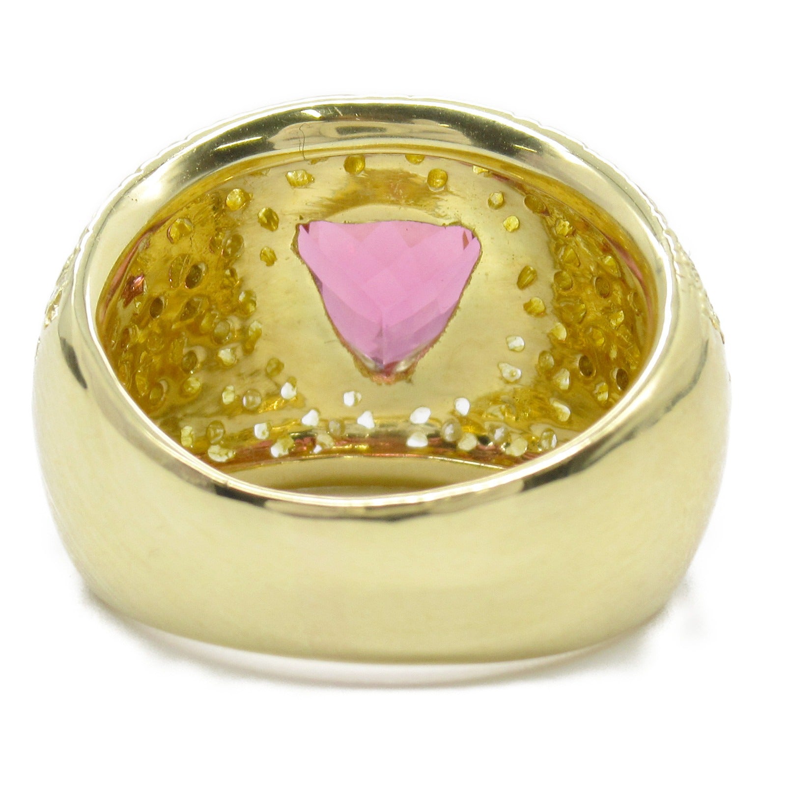 JEWELRY Tourmaline Diamond Ring 18K Yellow Gold US#6.75