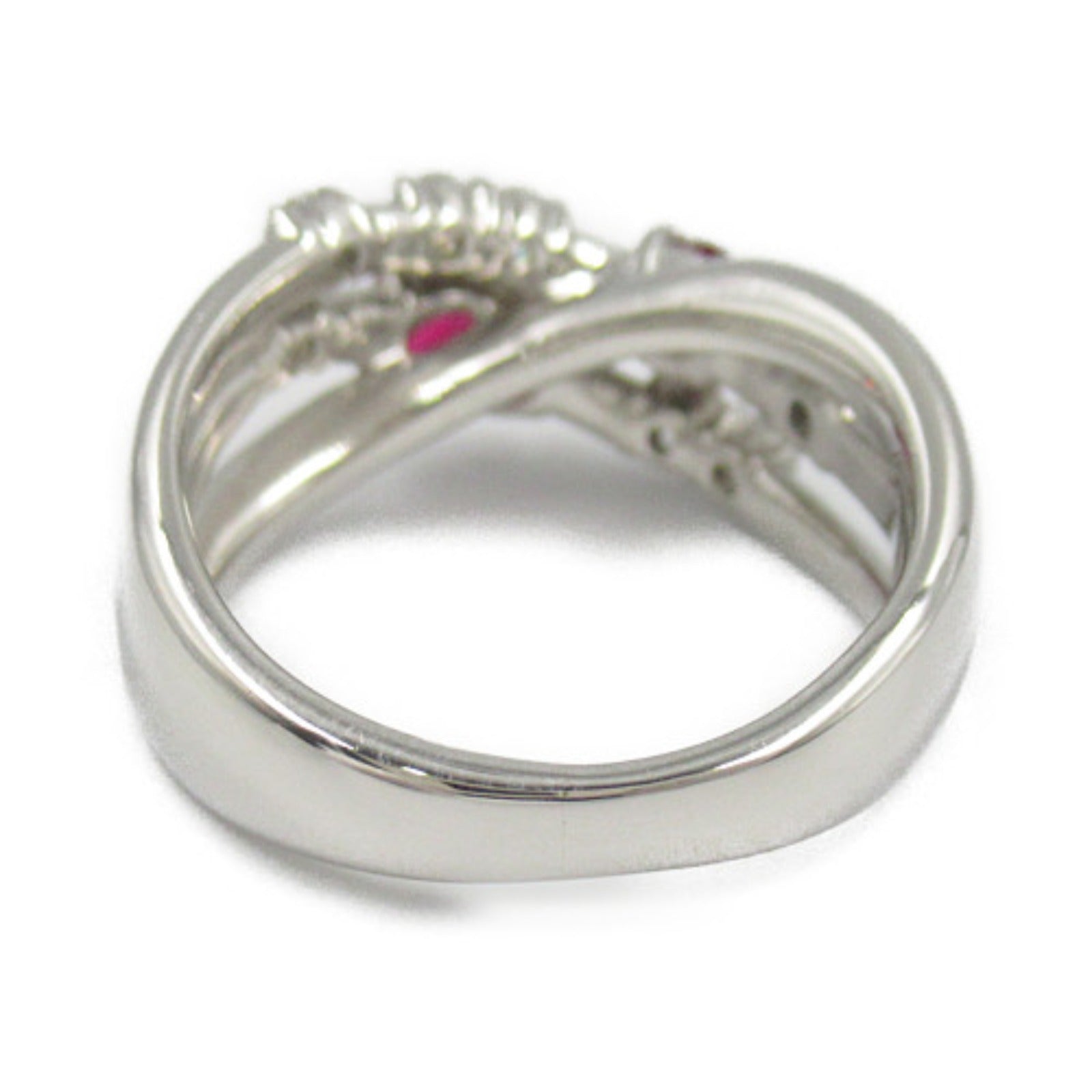 JEWELRY PT900鉑金Ruby Diamond Ring紅寶石/鑽石戒指US#5.75