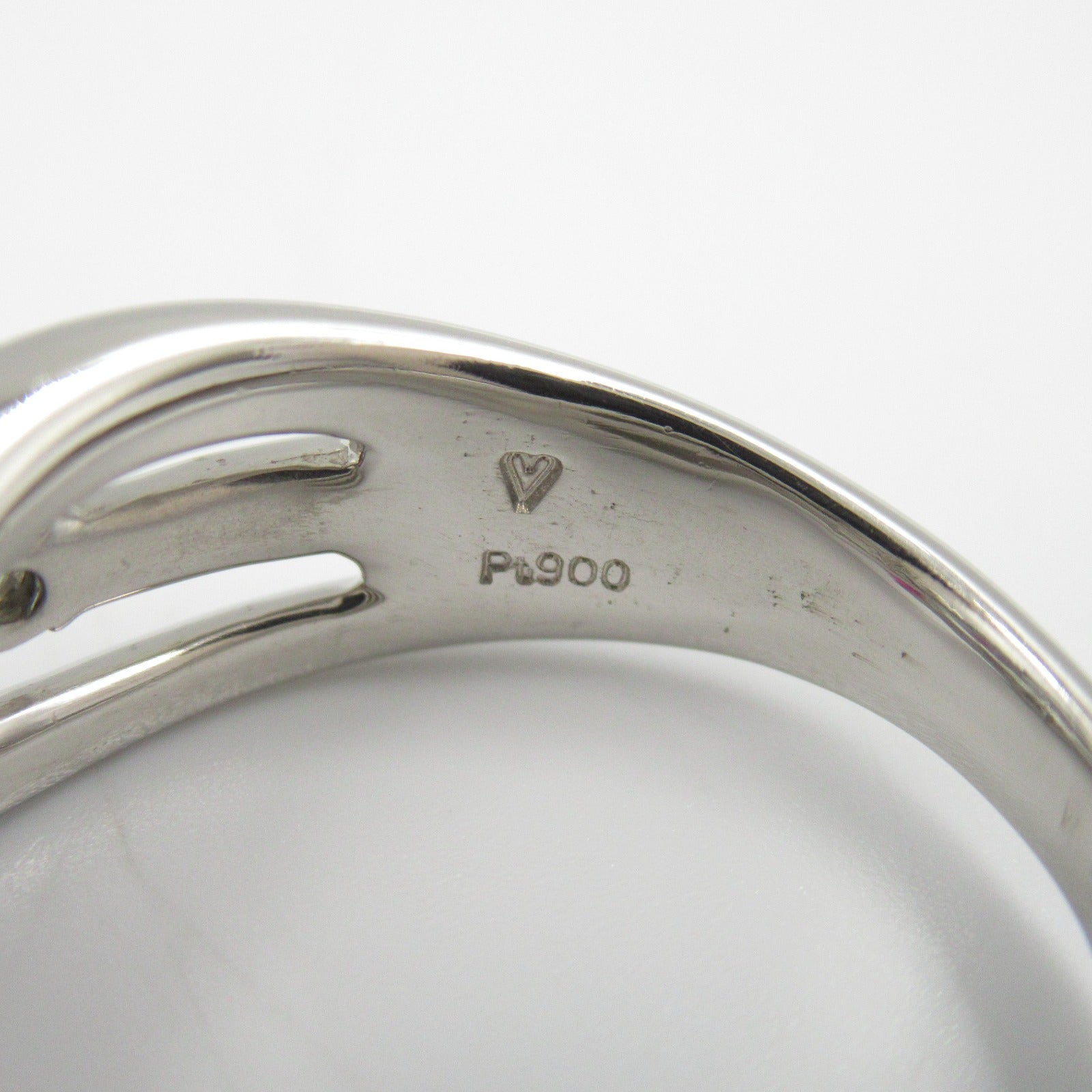 JEWELRY PT900鉑金Ruby Diamond Ring紅寶石/鑽石戒指US#5.75