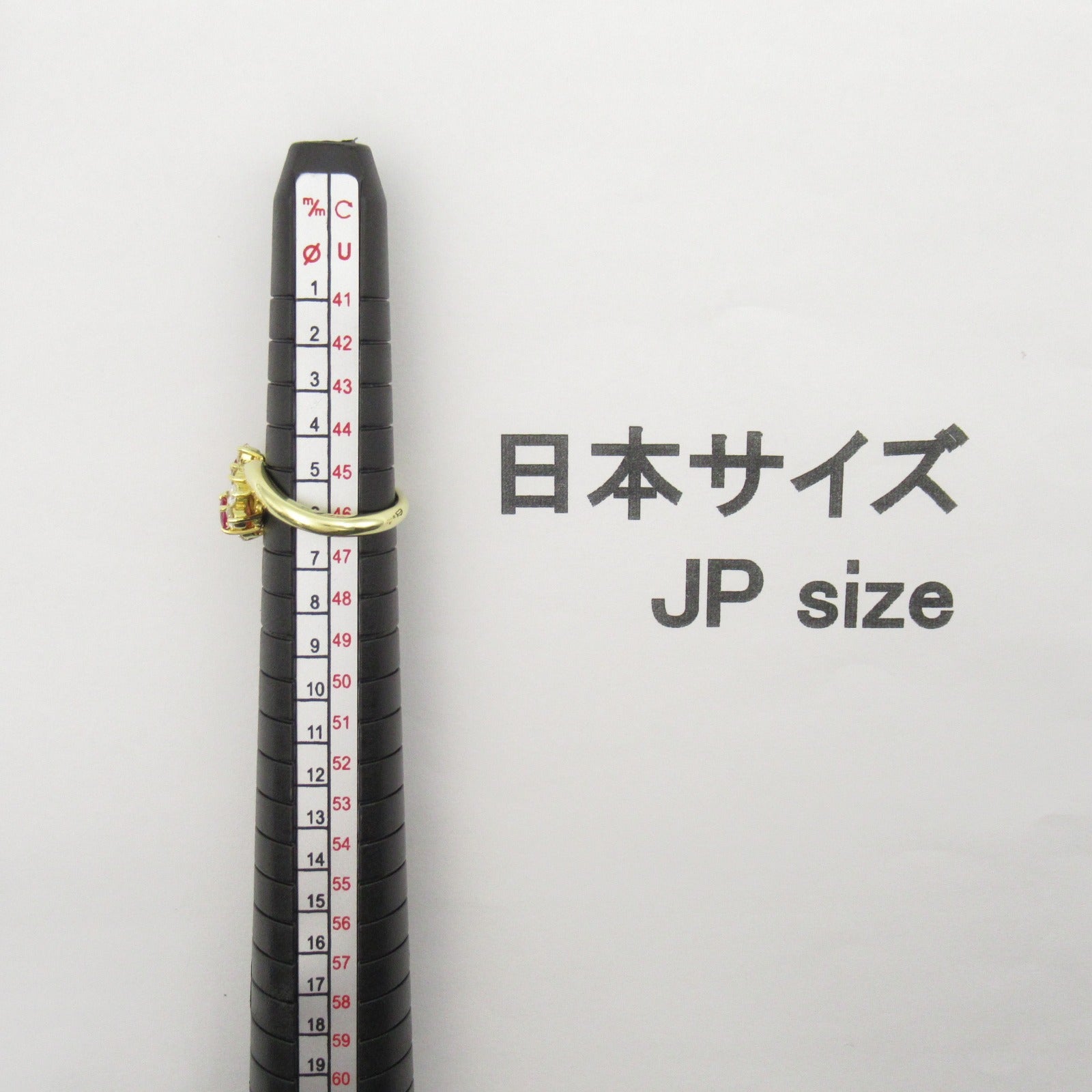 JEWELRY 18K黃金Ruby Diamond Ring紅寶石/鑽石戒指US#3.75