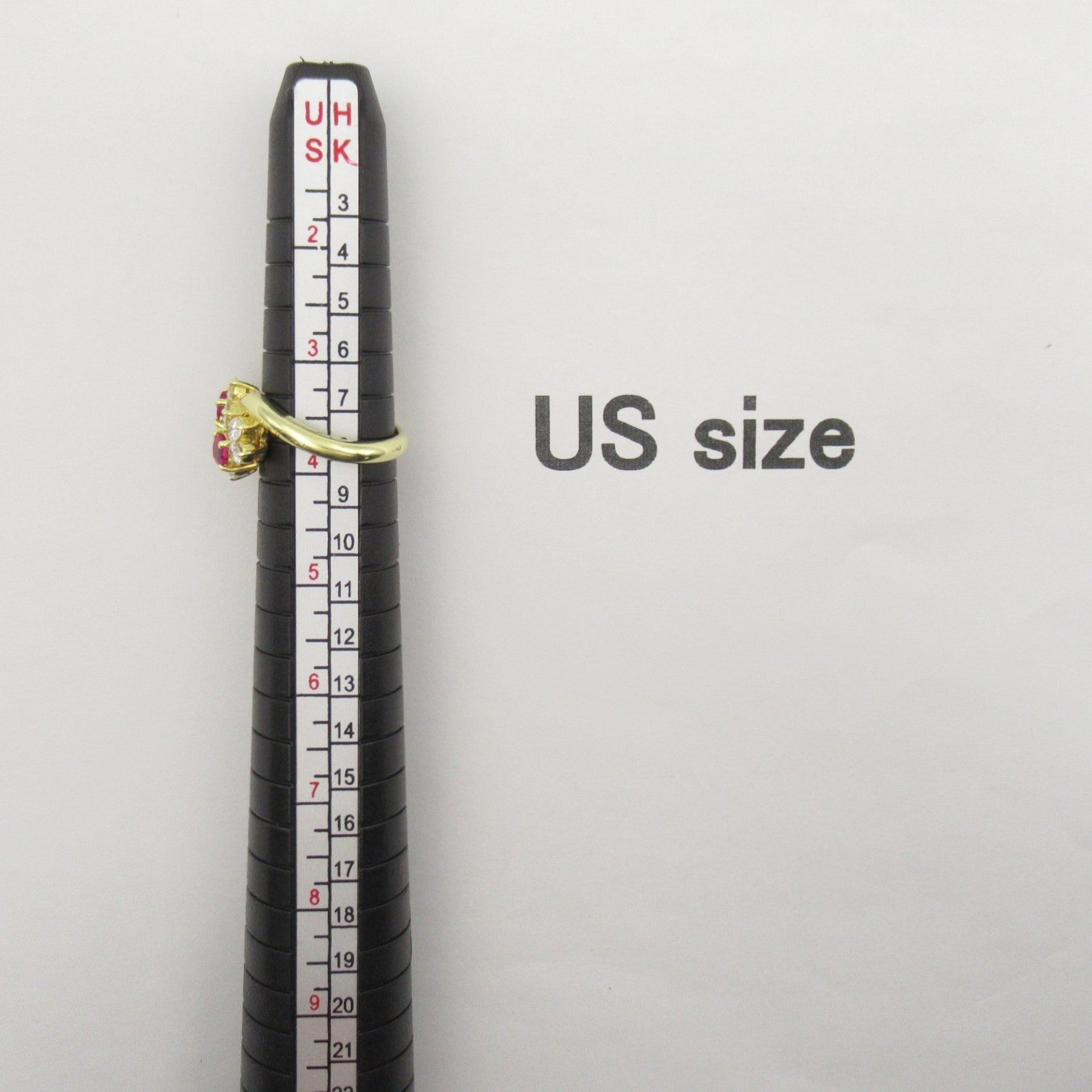 JEWELRY 18K黃金Ruby Diamond Ring紅寶石/鑽石戒指US#3.75