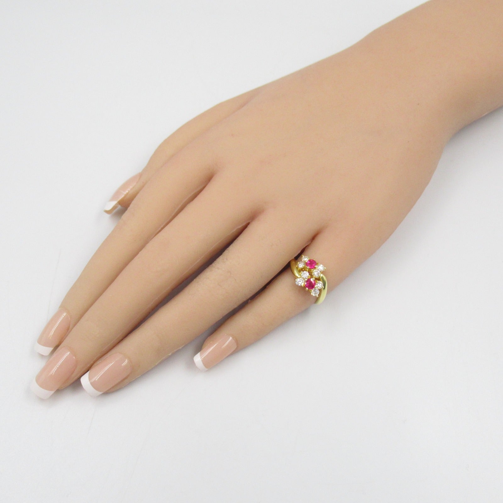 JEWELRY 18K黃金Ruby Diamond Ring紅寶石/鑽石戒指US#3.75