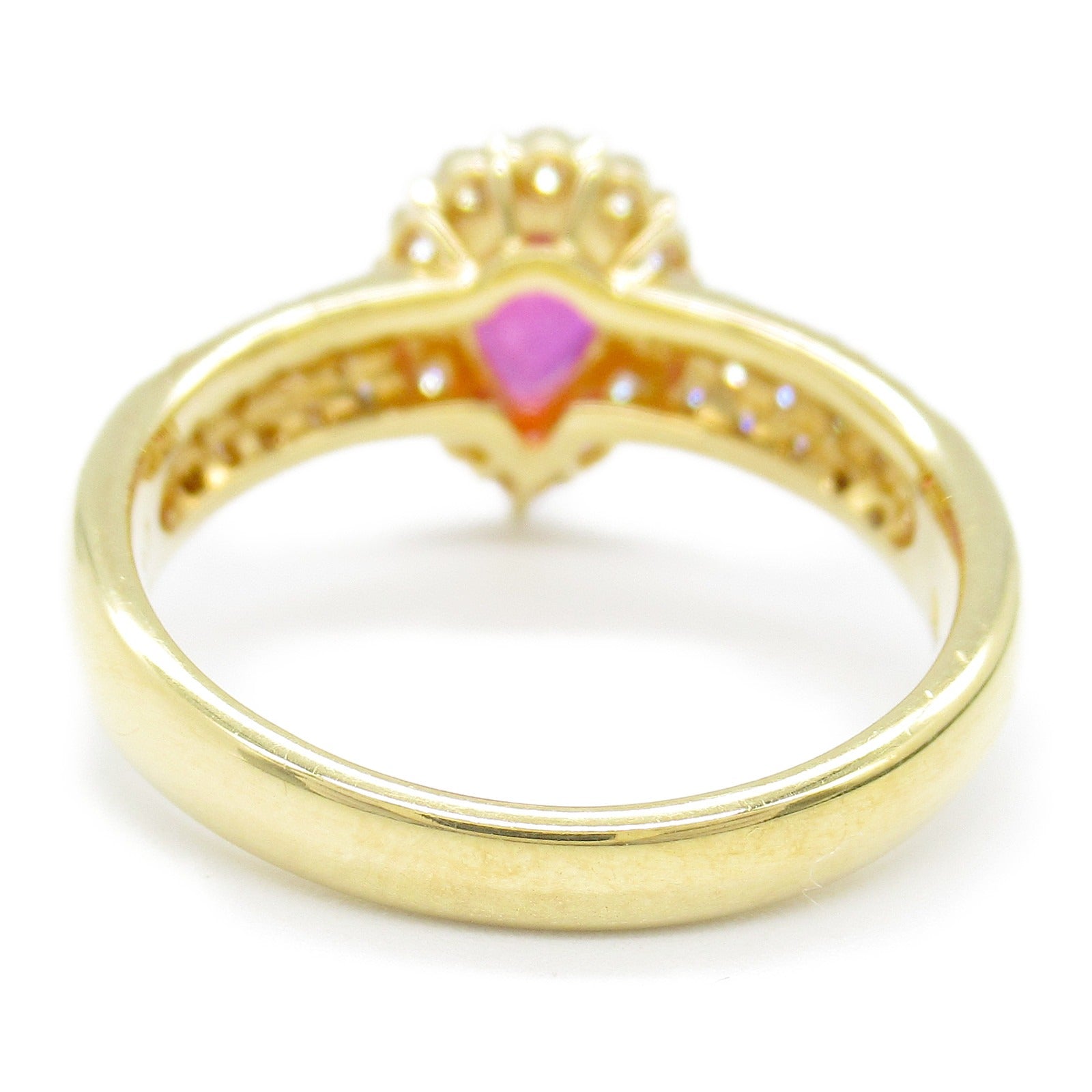 JEWELRY Ruby Diamond Ring 18K Yellow Gold US#5.75