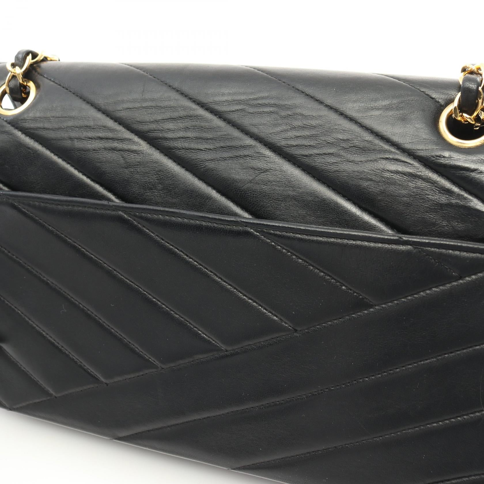 CHANEL【激減優惠】 羊皮皮革Chain Shoulder金扣肩背袋