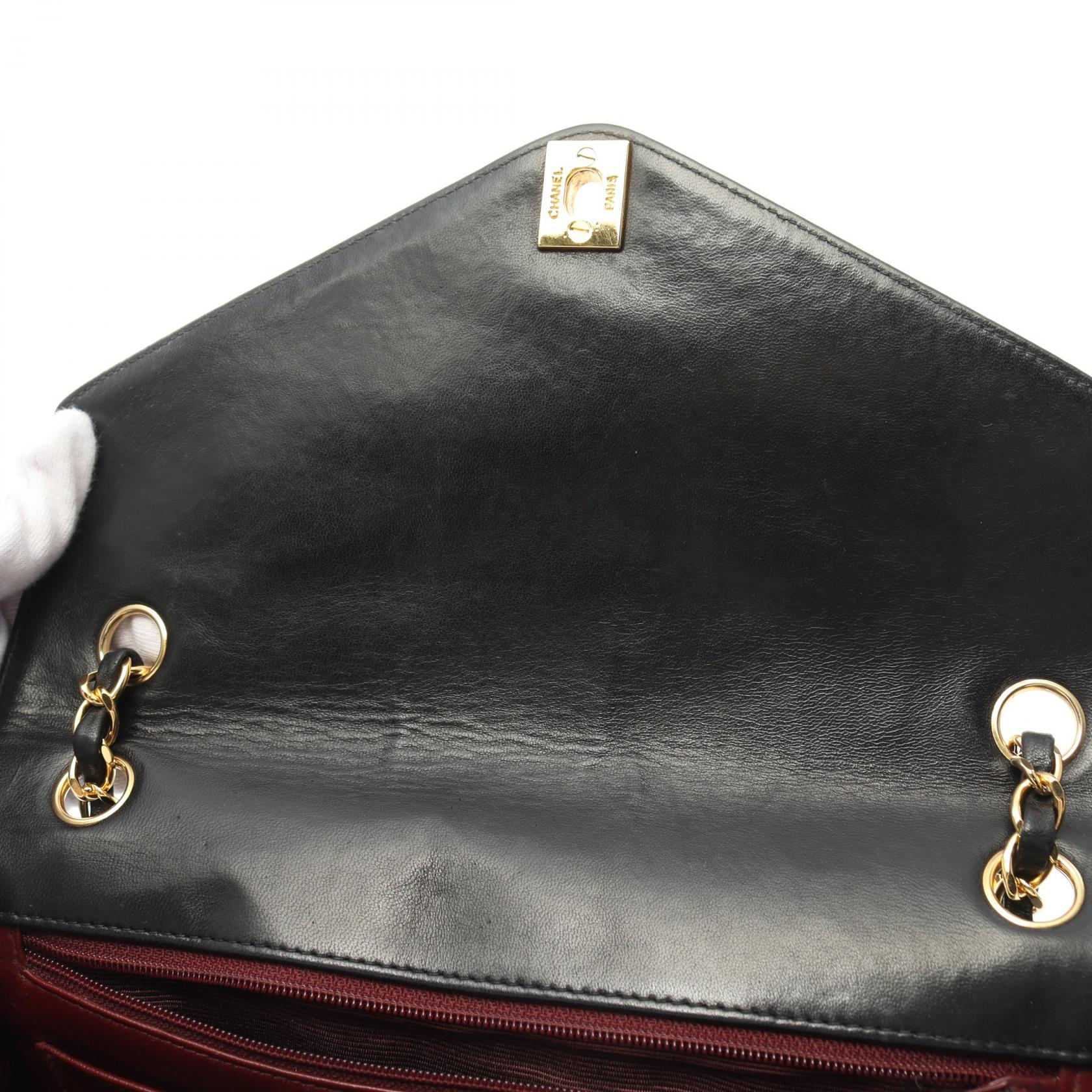 CHANEL【激減優惠】 羊皮皮革Chain Shoulder金扣肩背袋