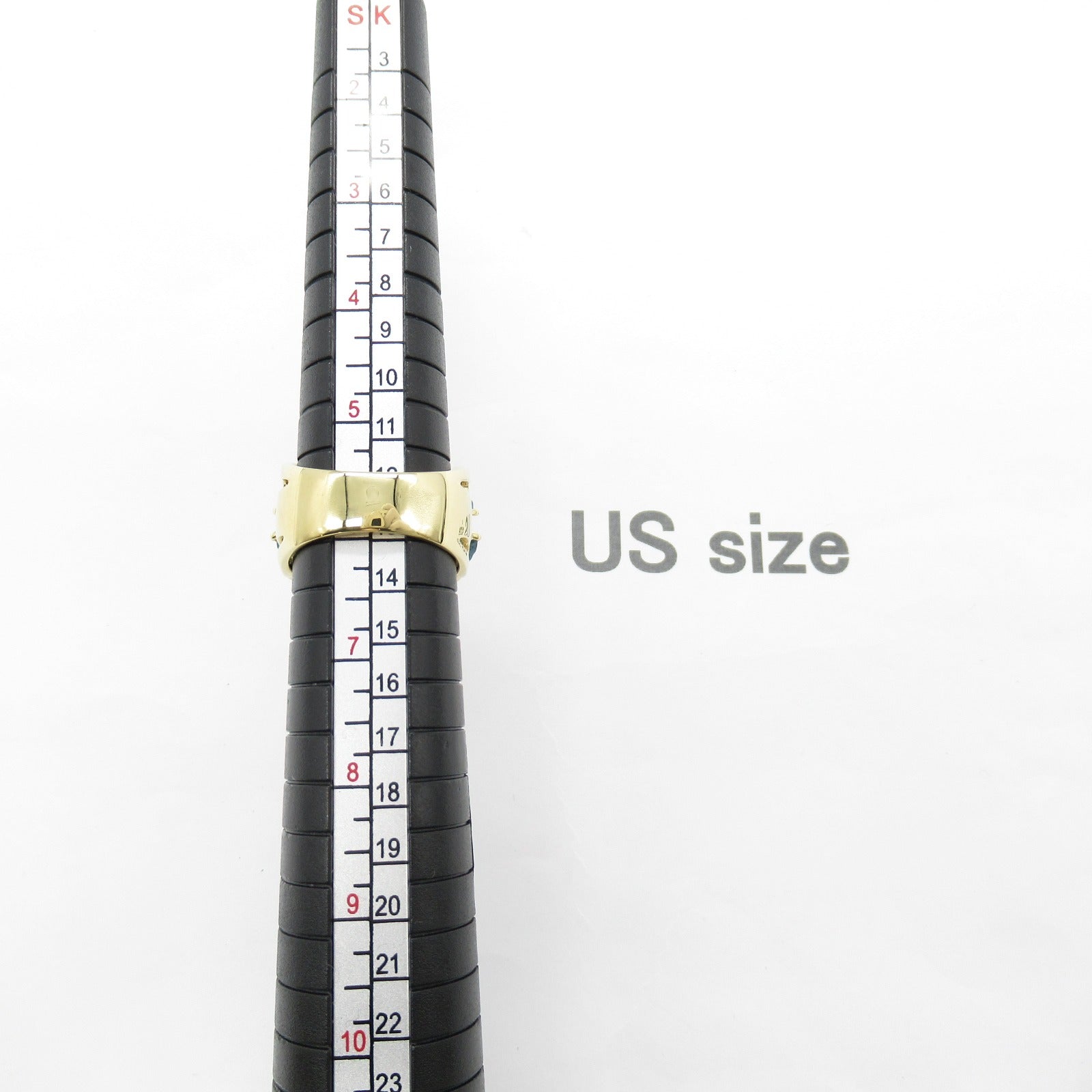 JEWELRY 18K黃金Blue Topaz Diamond Ring戒指US#6