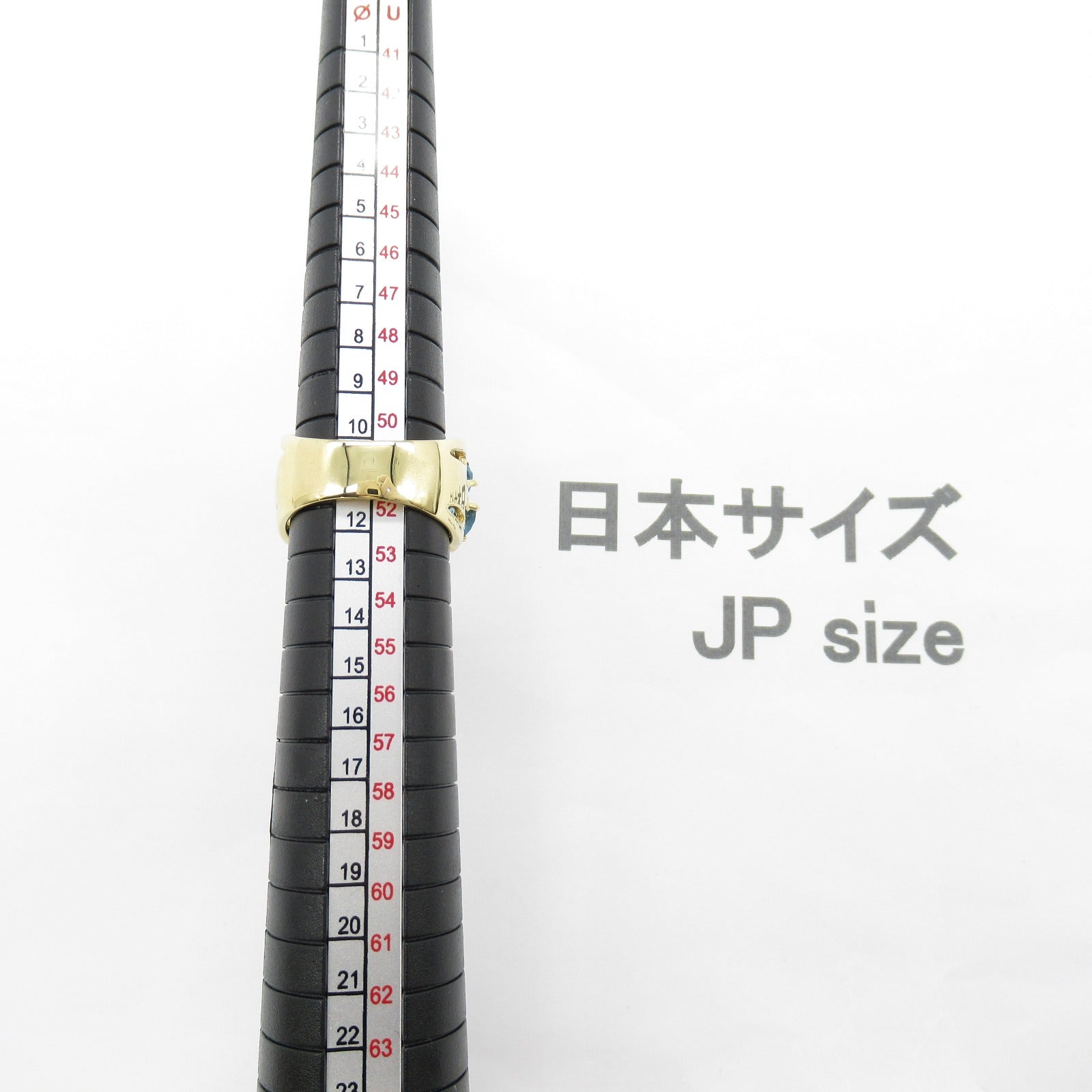 JEWELRY 18K黃金Blue Topaz Diamond Ring戒指US#6