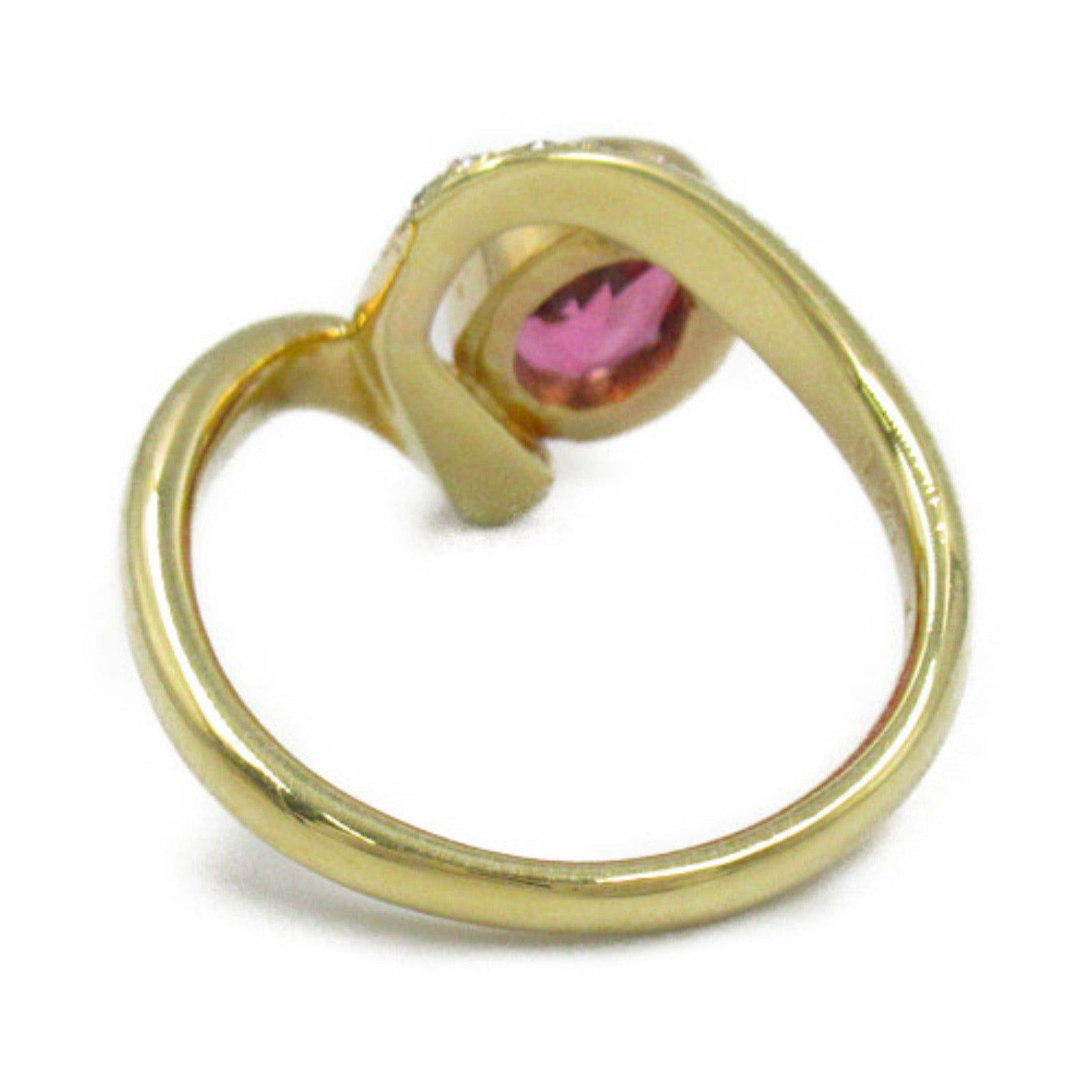 JEWELRY 18K黃金Pink Tourmaline Diamond Ring戒指US#6.5