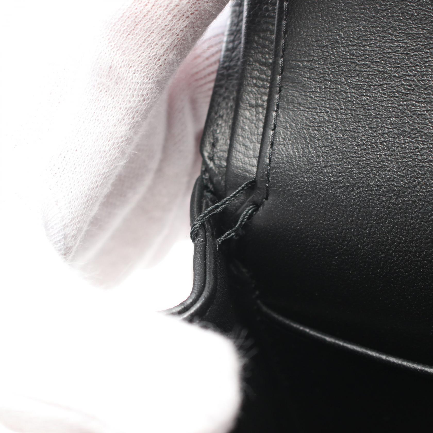 CHANEL CC GHW V-stitch W-flap Chain Shoulder Bag A01166 Calfslin Leather Black