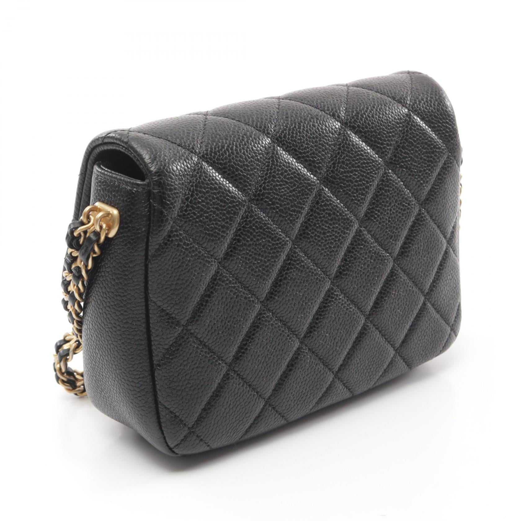 CHANEL 牛皮皮革Mini Chain Shoulder Bag金扣肩背袋