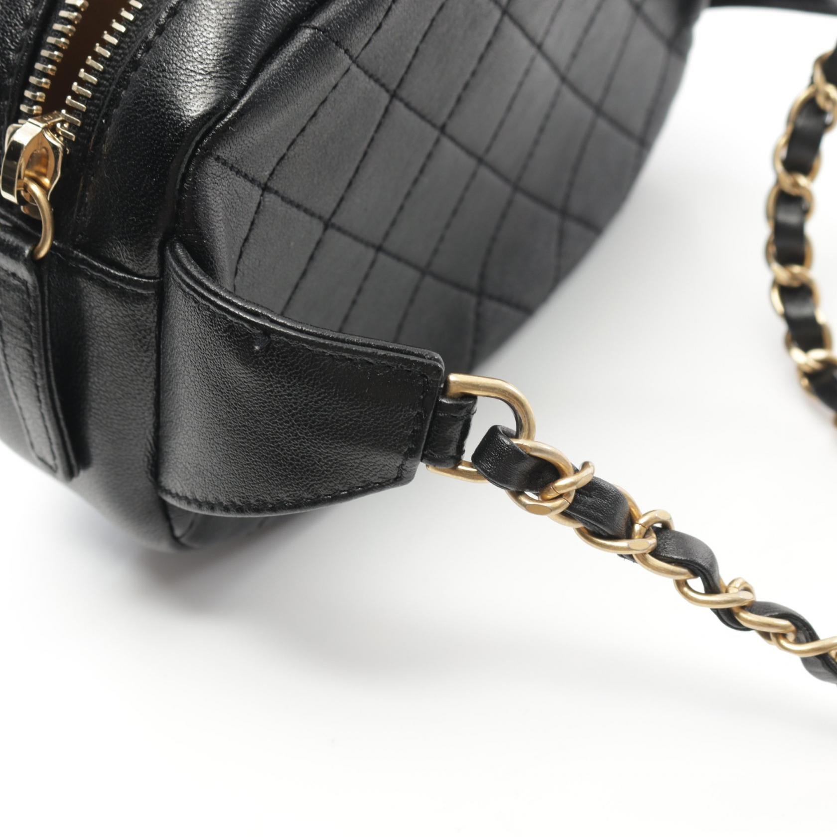 CHANEL【激減優惠】 皮革COCO Mark Small Camera Belt Bag金扣腰包