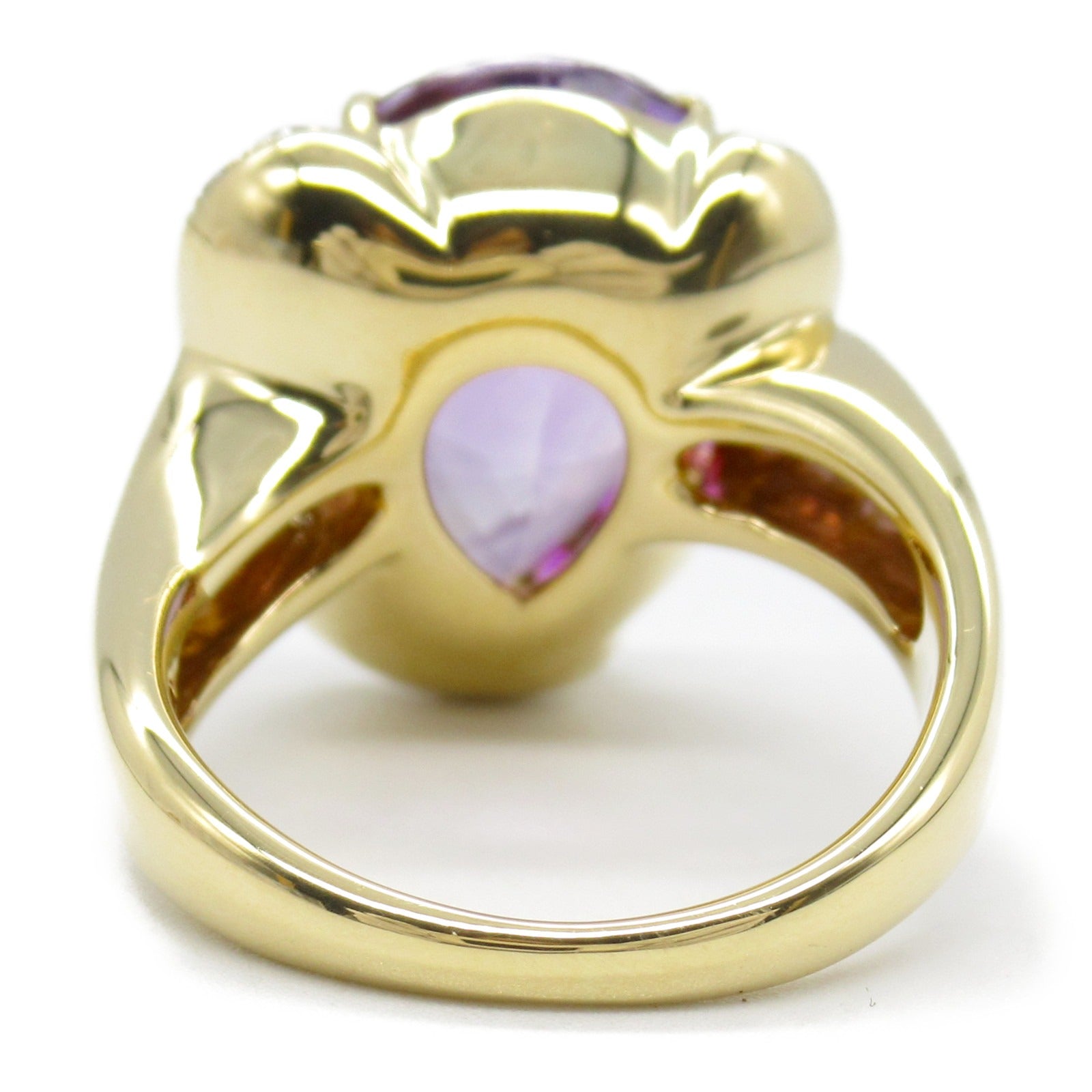 JEWELRY 18K黃金Amethyst Diamond Ring紫晶/鑽石戒指US#6