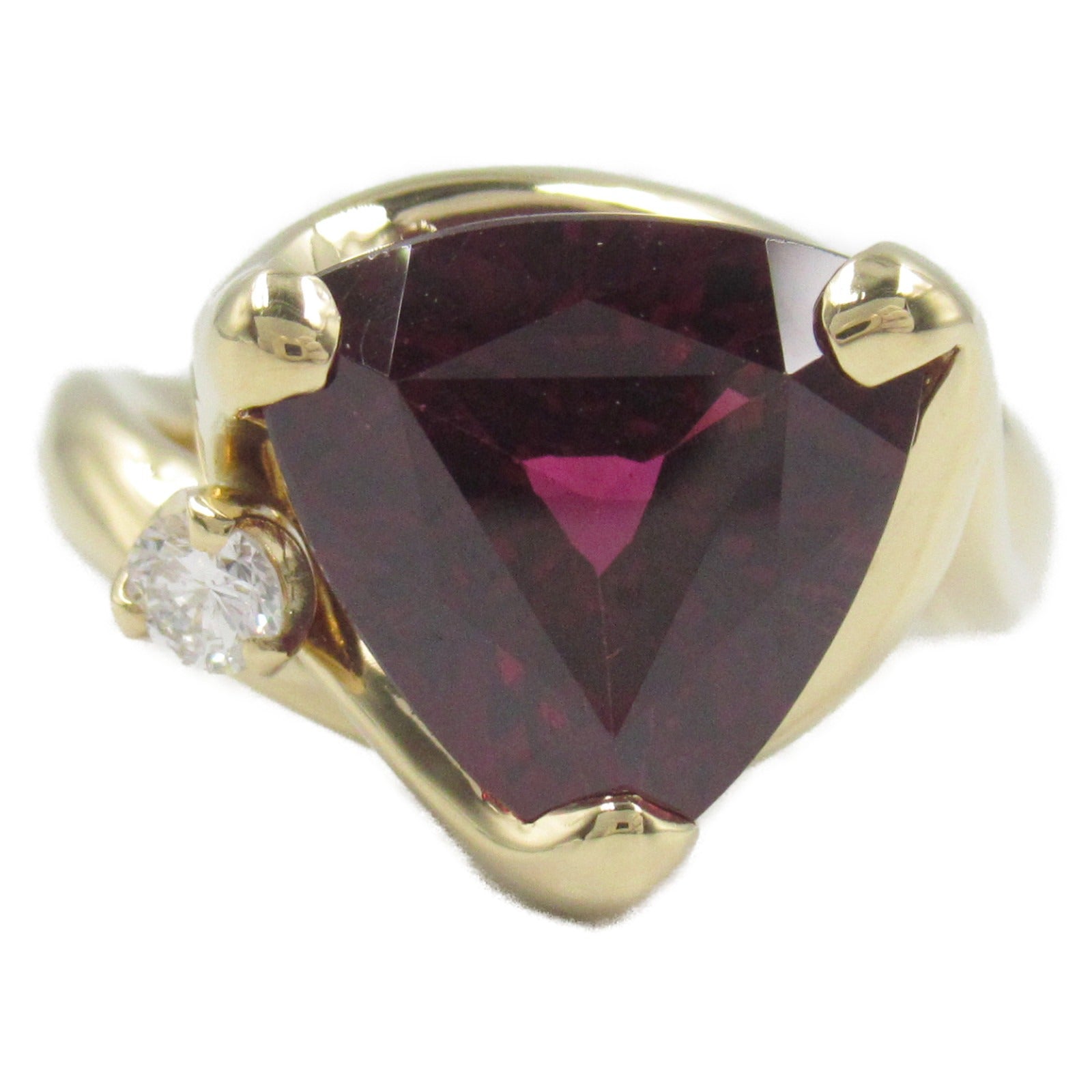JEWELRY 18K黃金Garnet Diamond Ring戒指US#6.25
