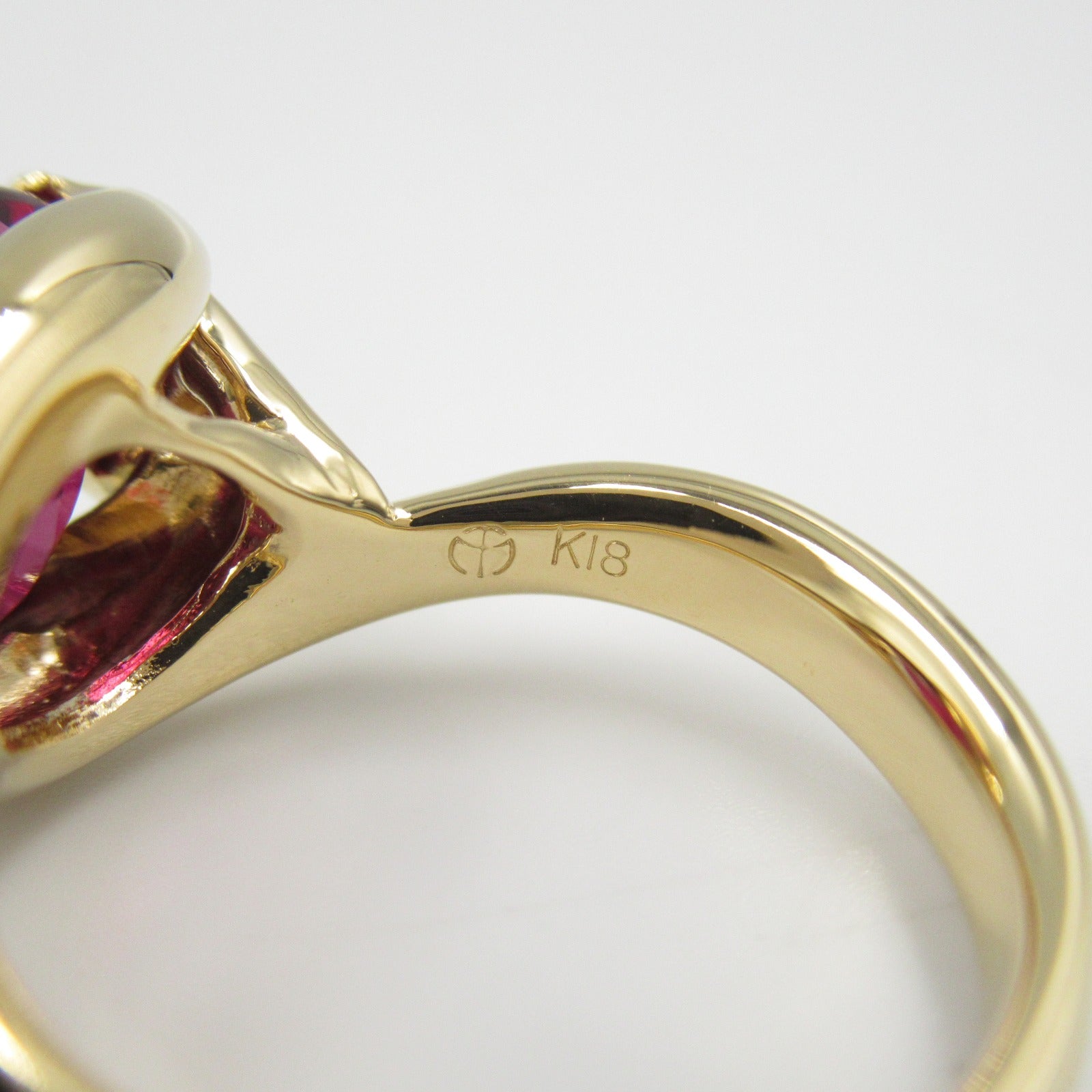 JEWELRY 18K黃金Garnet Diamond Ring戒指US#6.25