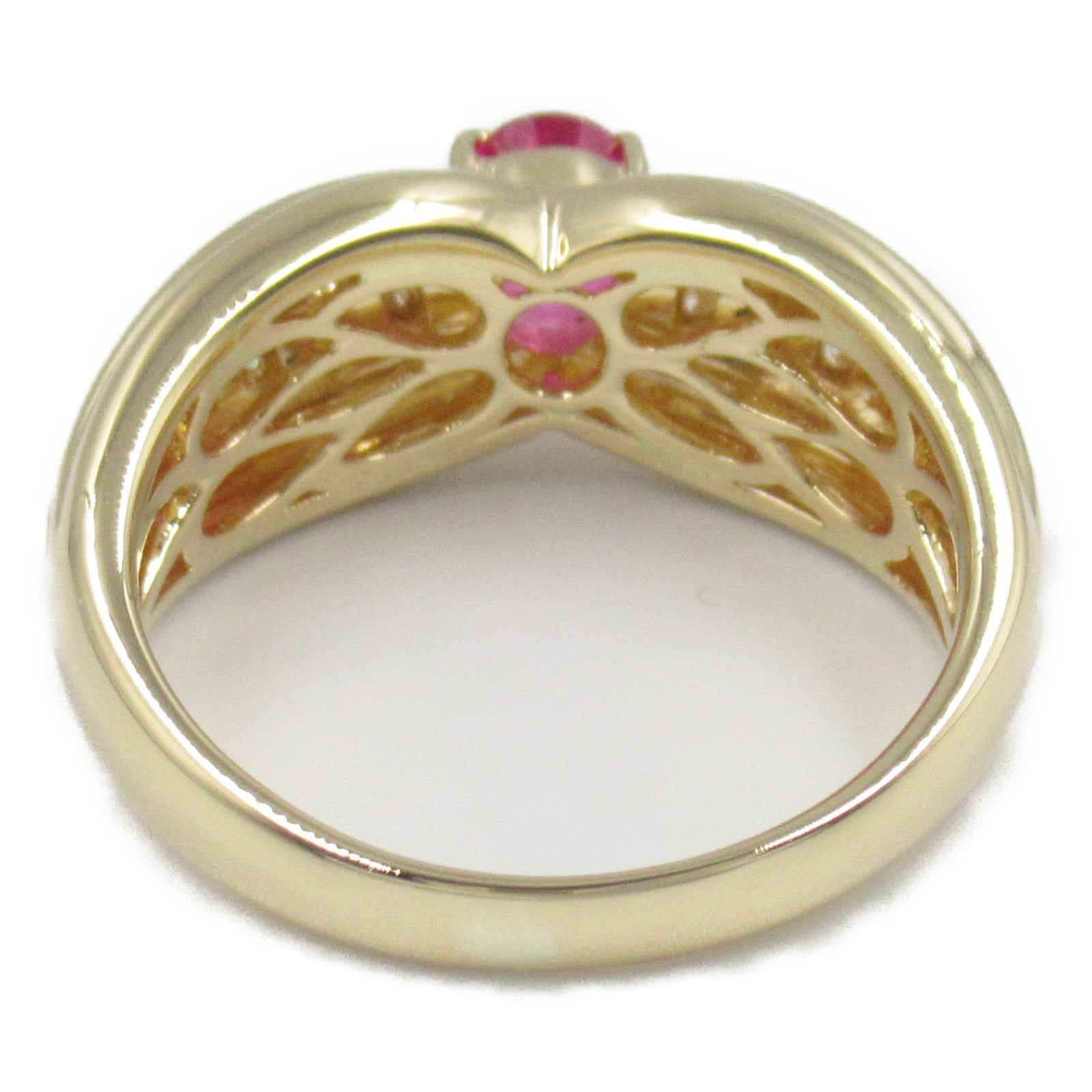 JEWELRY 18K黃金Ruby Diamond Ring紅寶石/鑽石戒指US#6.5