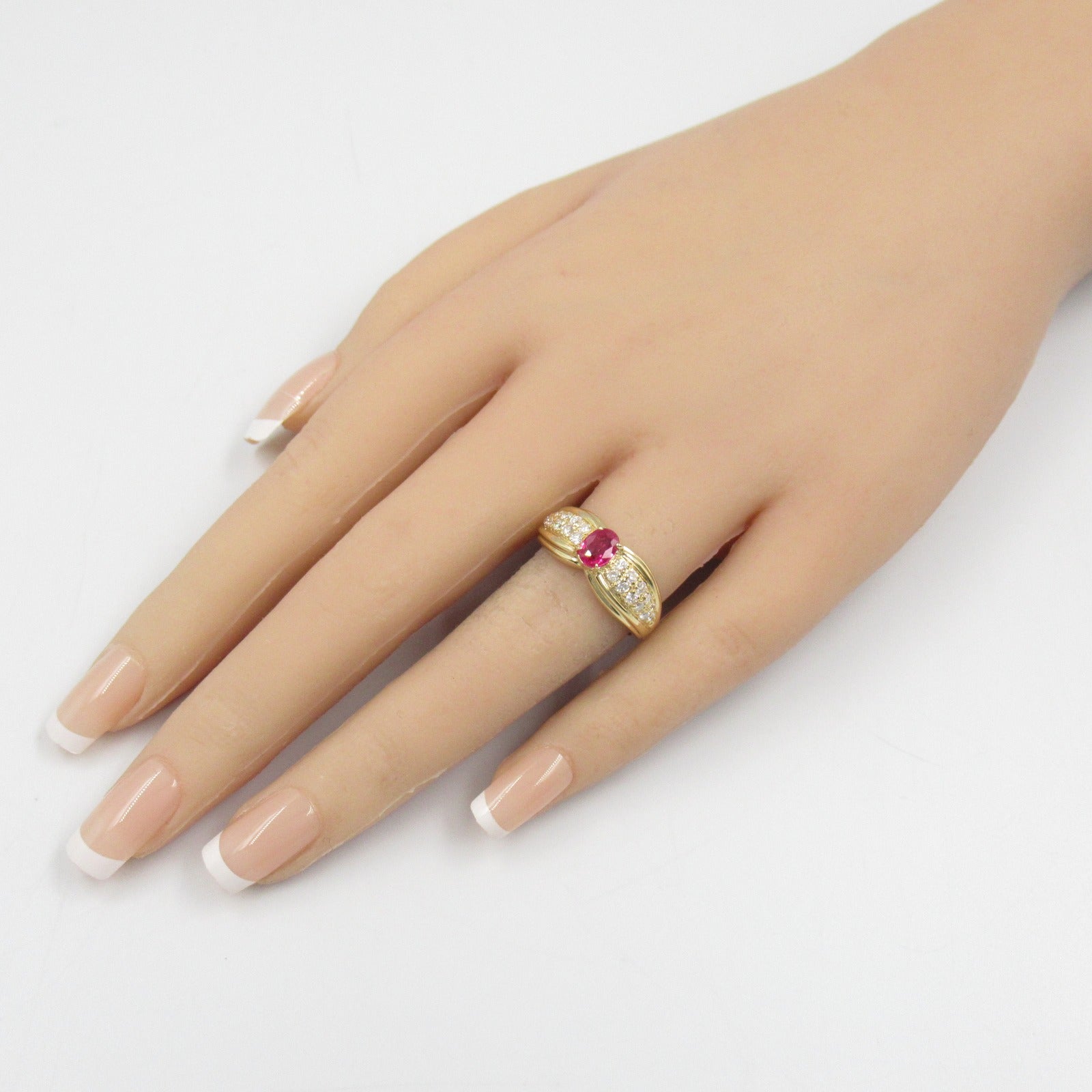 JEWELRY 18K黃金Ruby Diamond Ring紅寶石/鑽石戒指US#6.5