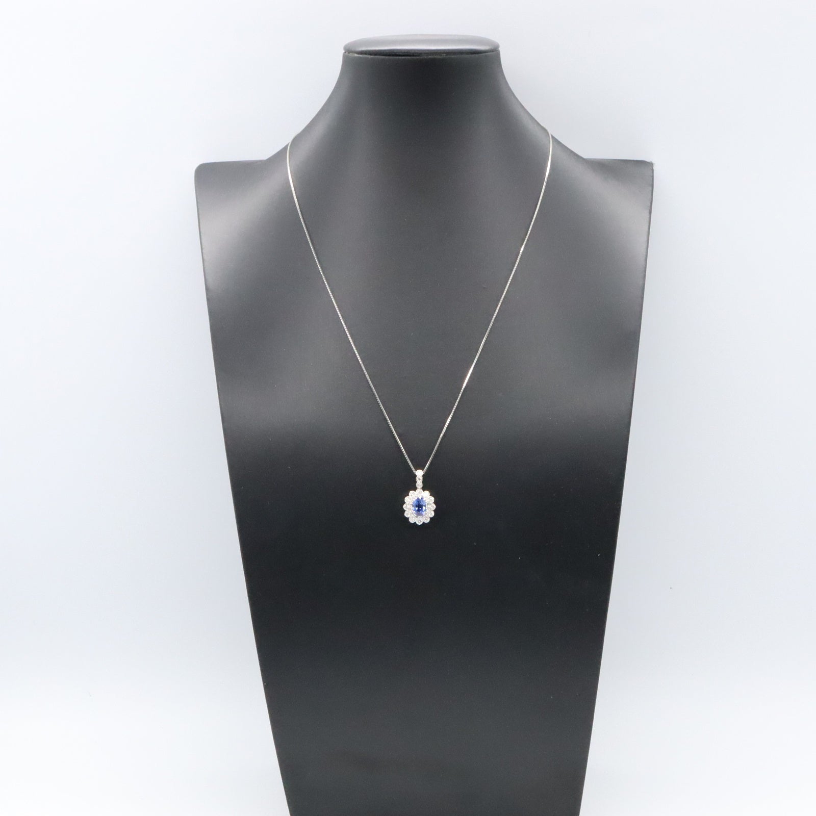 JEWELRY PT950/PT850鉑金Sapphire Diamond Necklace藍寶石/鑽石項鍊