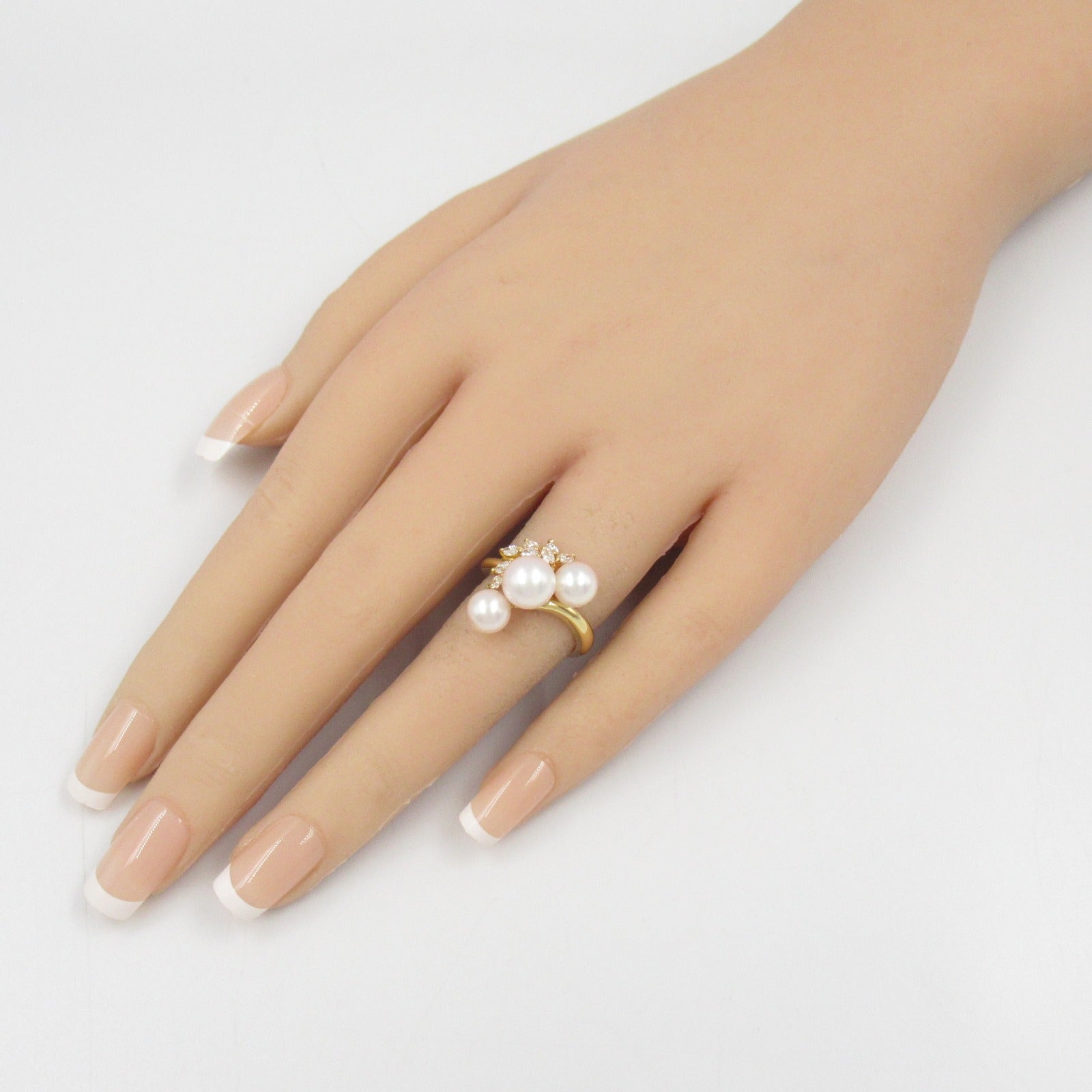 JEWELRY 18K黃金Pearl Diamond Ring珍珠鑽石戒指US#5