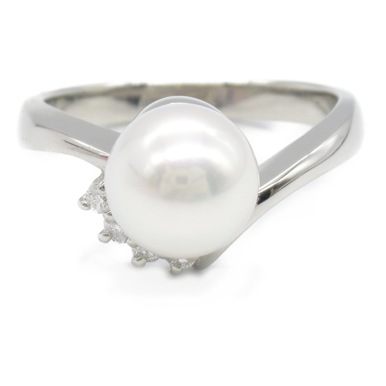 JEWELRY PT900鉑金Akoya Pearl Diamond RingUS#5.75