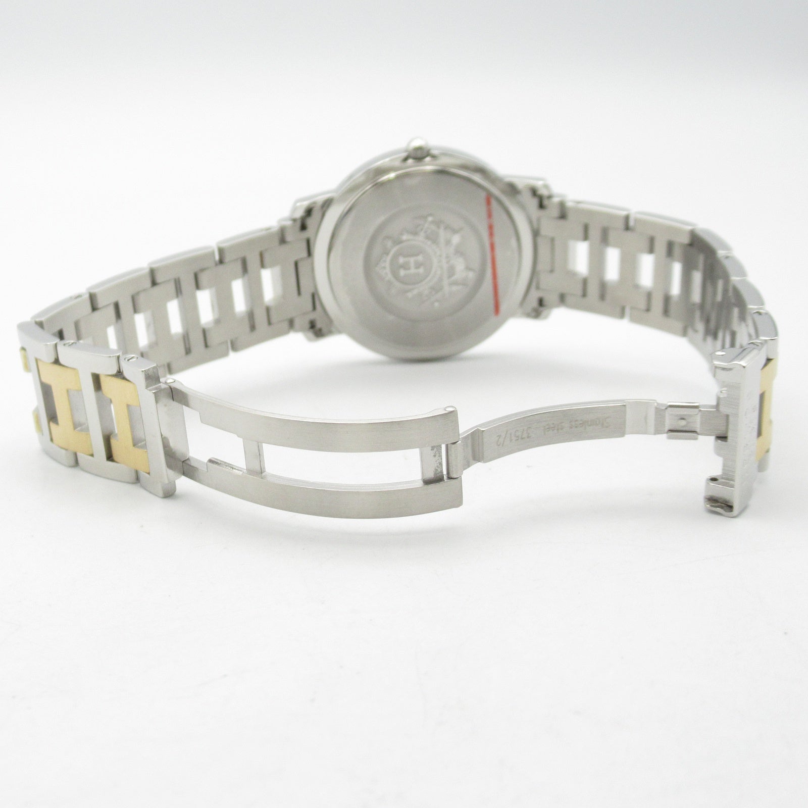 HERMES Clipper CL6.720 Quartz Watch Gold Plated Stainless Steel Pale Blue