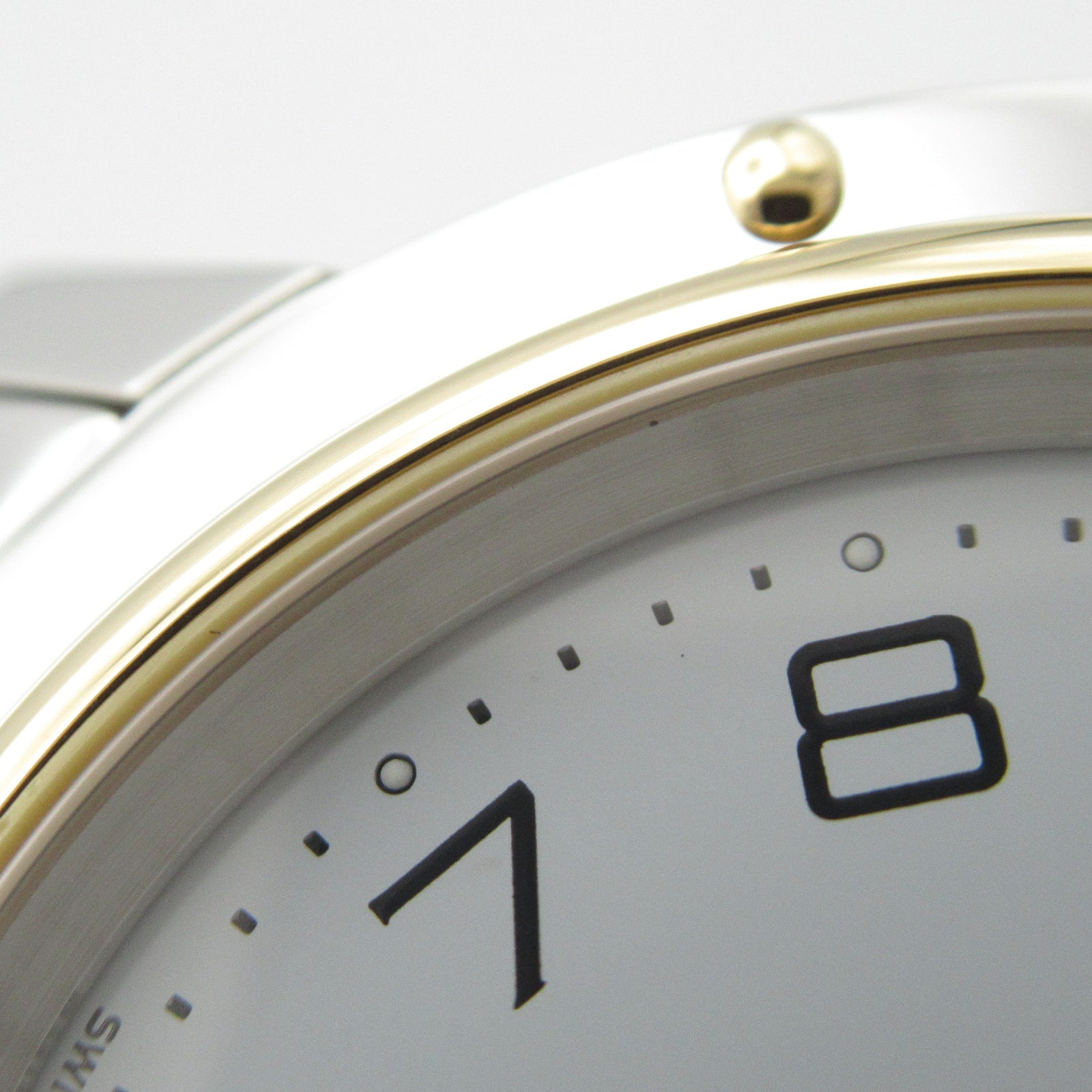 HERMES Clipper CL6.720 Quartz Watch Gold Plated Stainless Steel Pale Blue