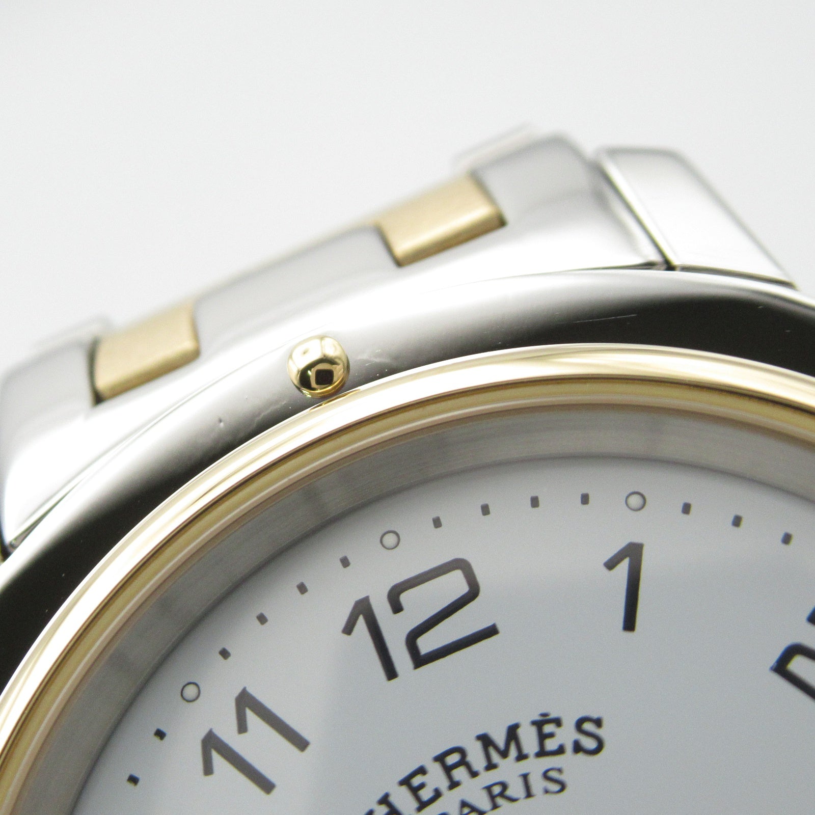 HERMES Clipper CL6.720 Quartz Watch Gold Plated Stainless Steel Pale Blue