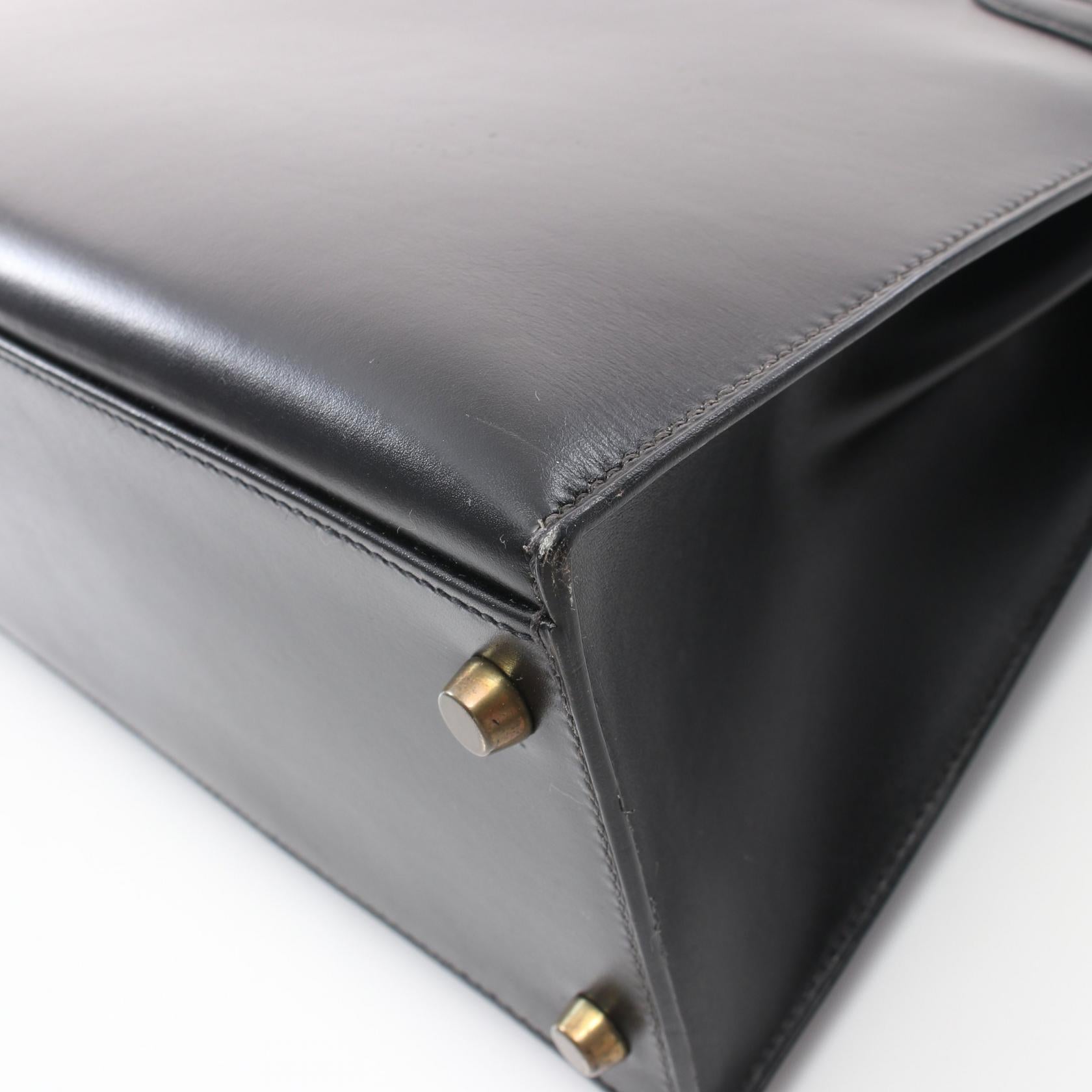 HERMES Box Calf皮革Kelly 32金扣手挽肩背兩用袋