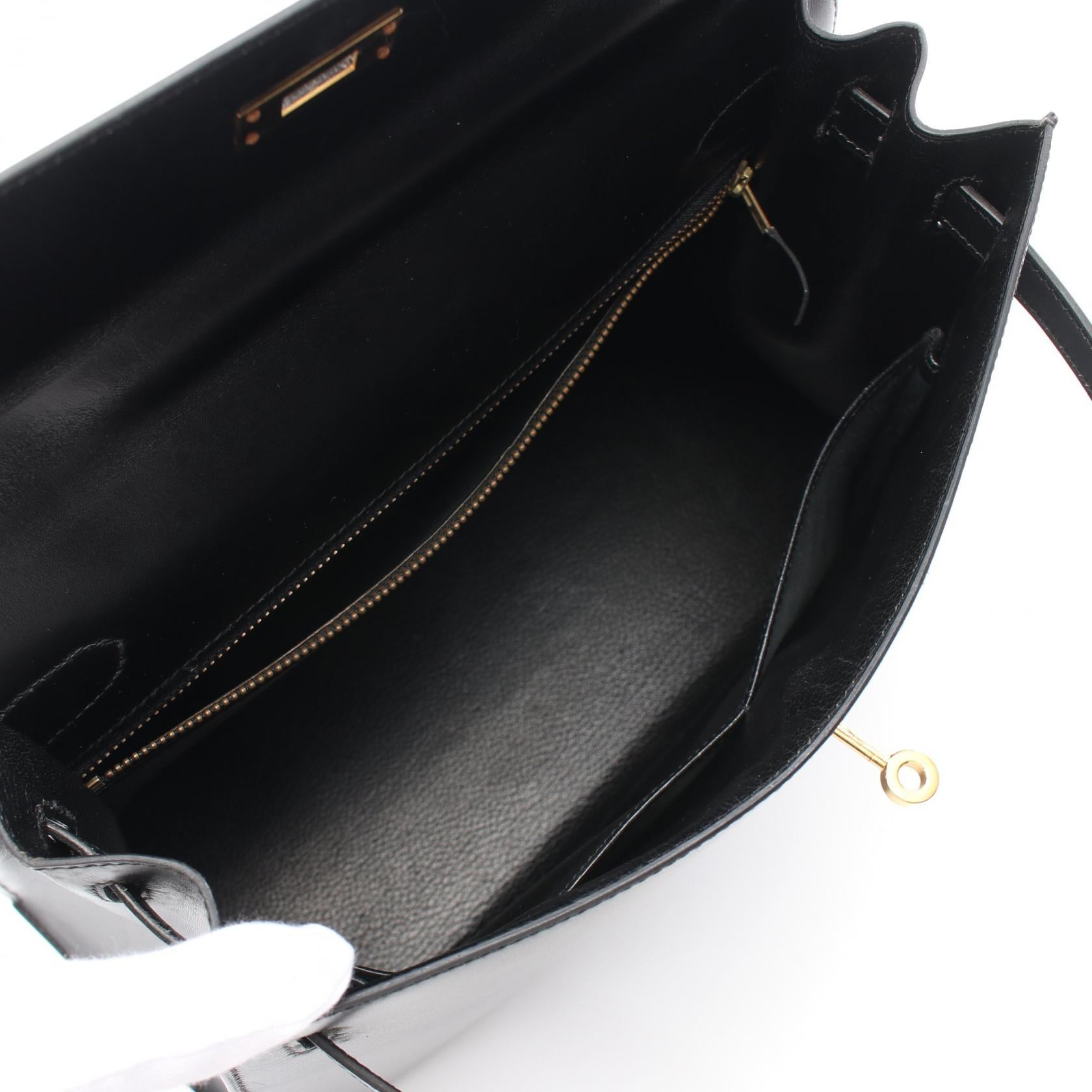 HERMES Box Calf皮革Kelly 32金扣手挽肩背兩用袋