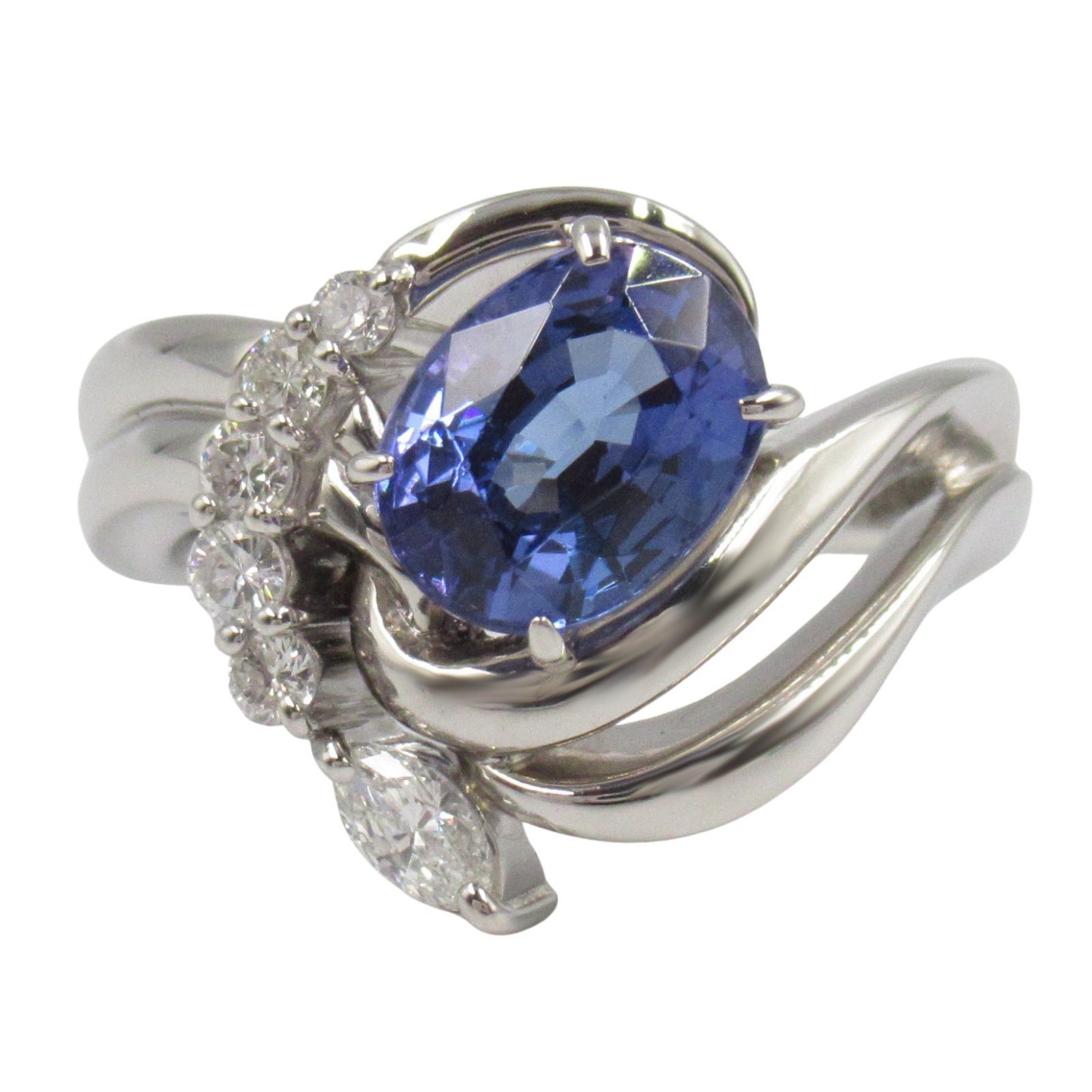 JEWELRY Tanzanite Diamond Ring PT900 Platinum US#6.25