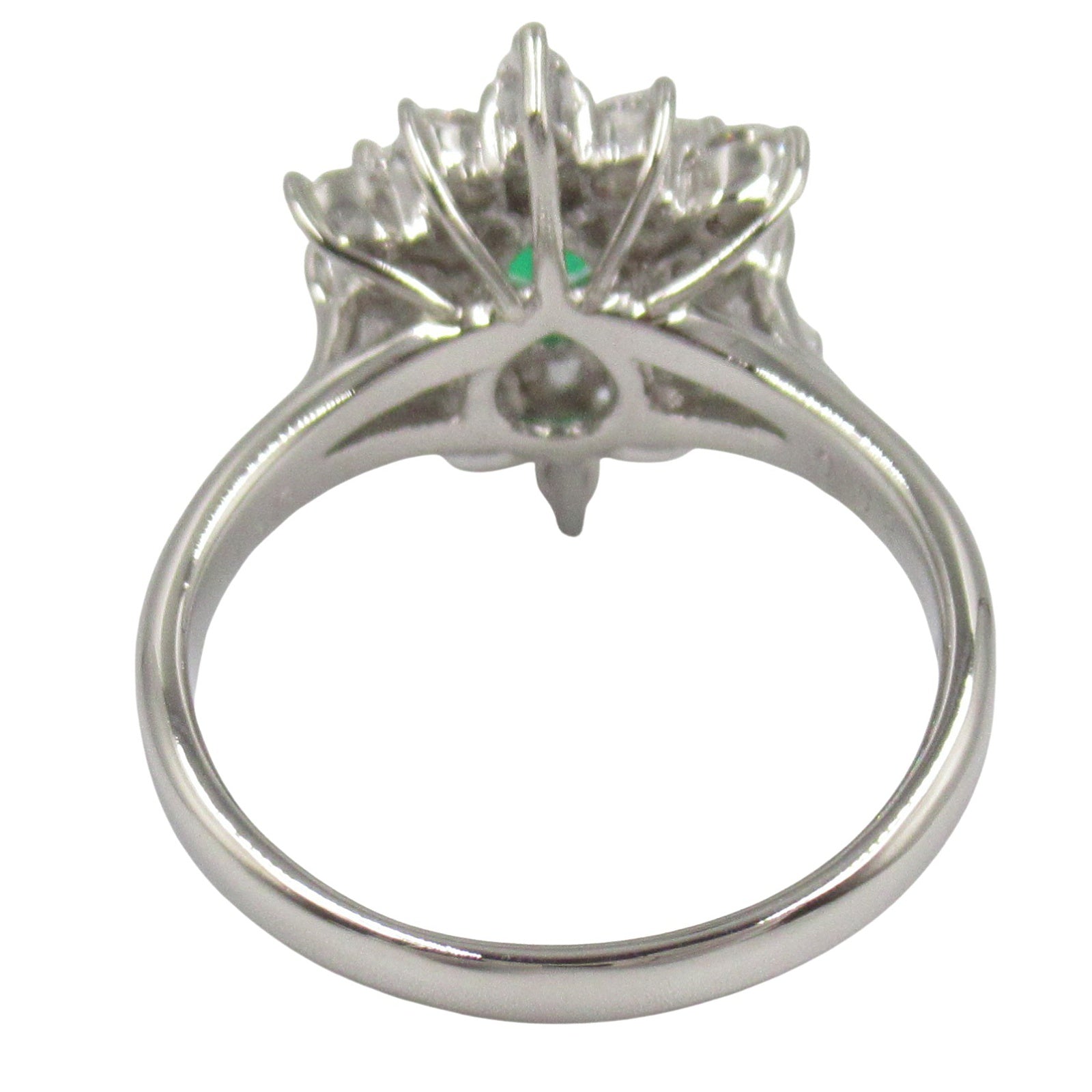 JEWELRY Emerald Diamond Ring PT900 Platinum US#7.75
