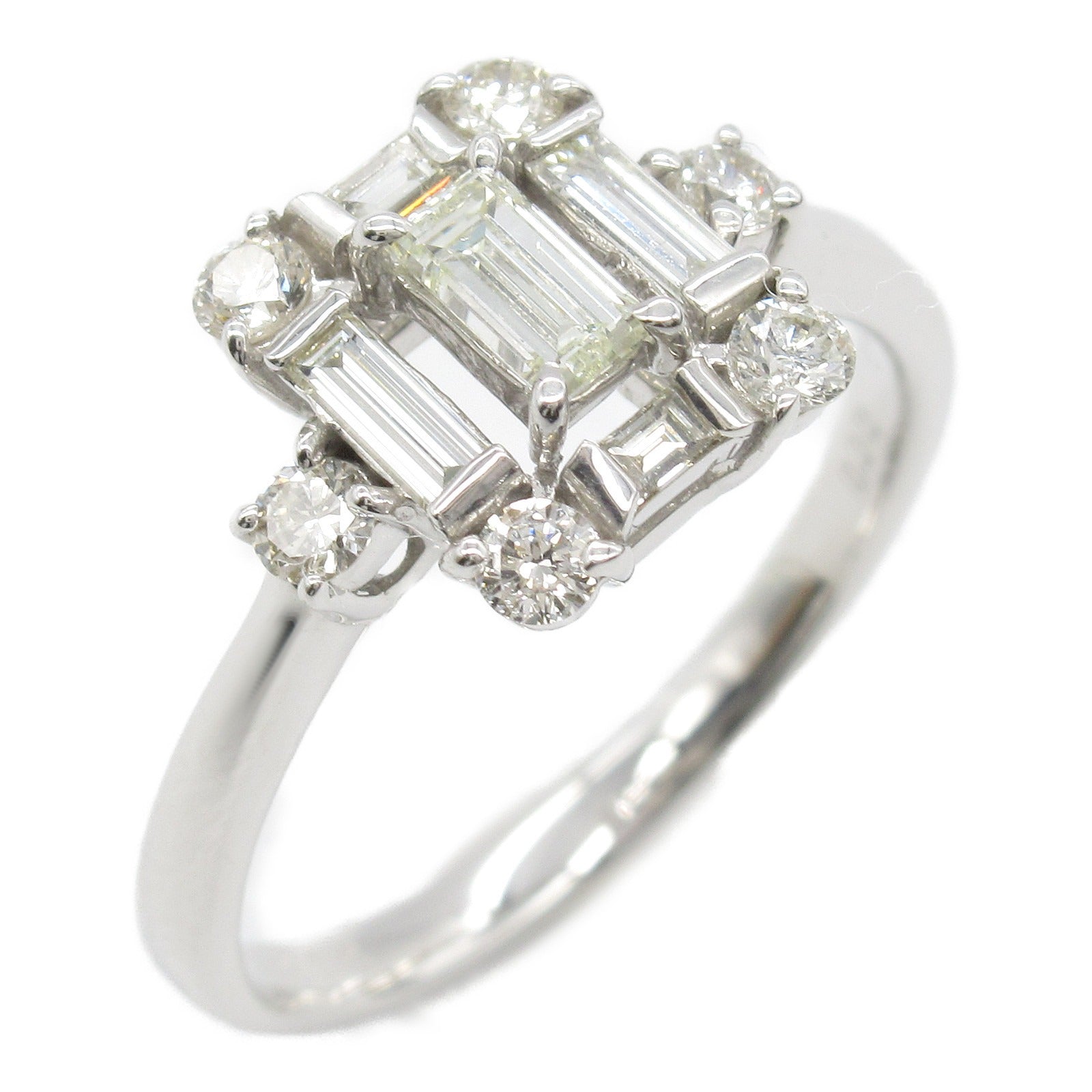 JEWELRY Diamond Ring 18K White Gold US#6.75