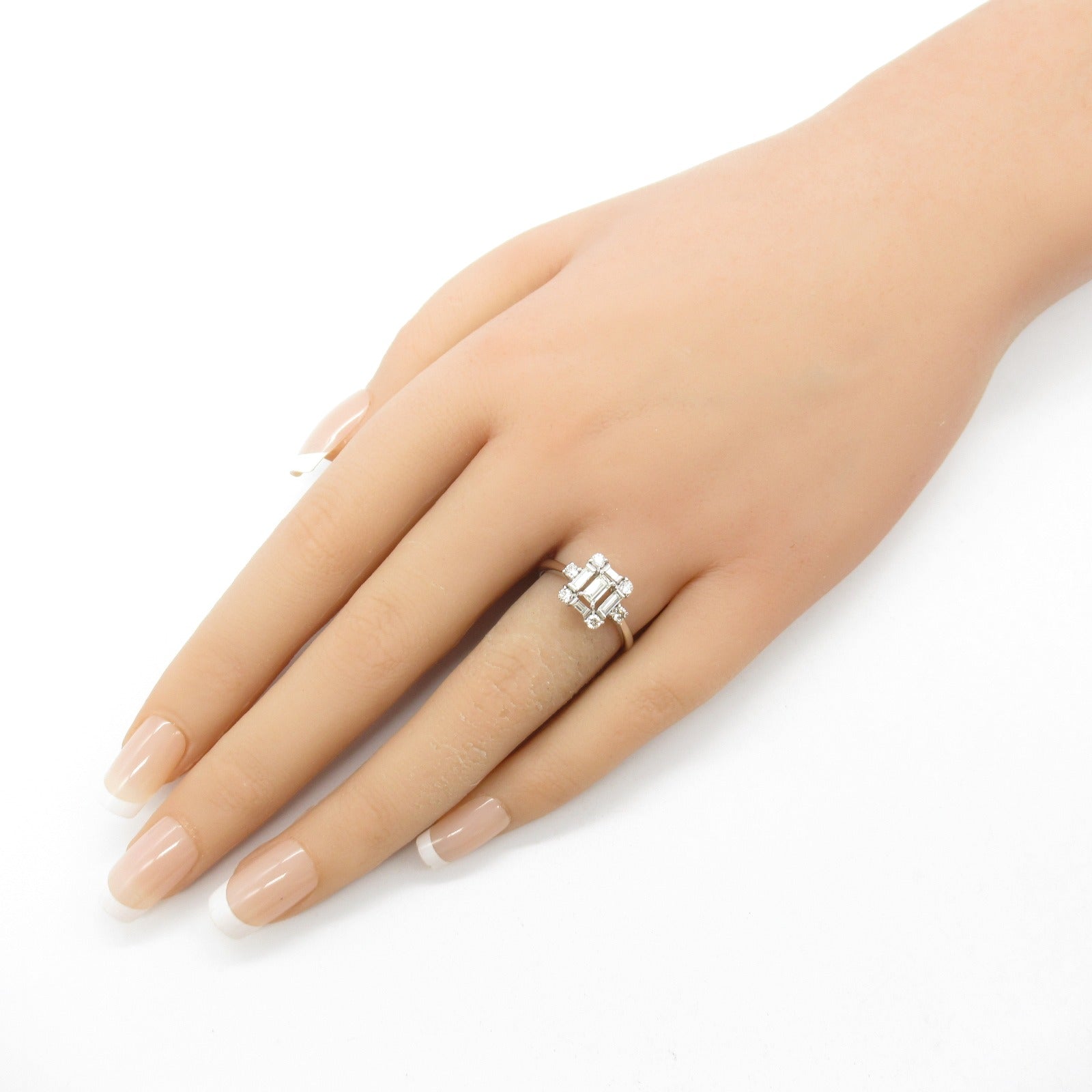 JEWELRY Diamond Ring 18K White Gold US#6.75