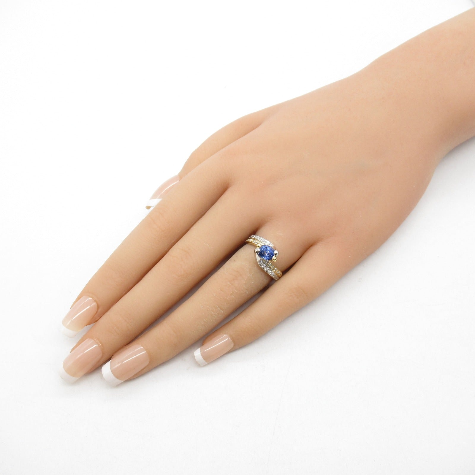 JEWELRY 18K黃金Sapphire Diamond Ring藍寶石/鑽石戒指US#5.5