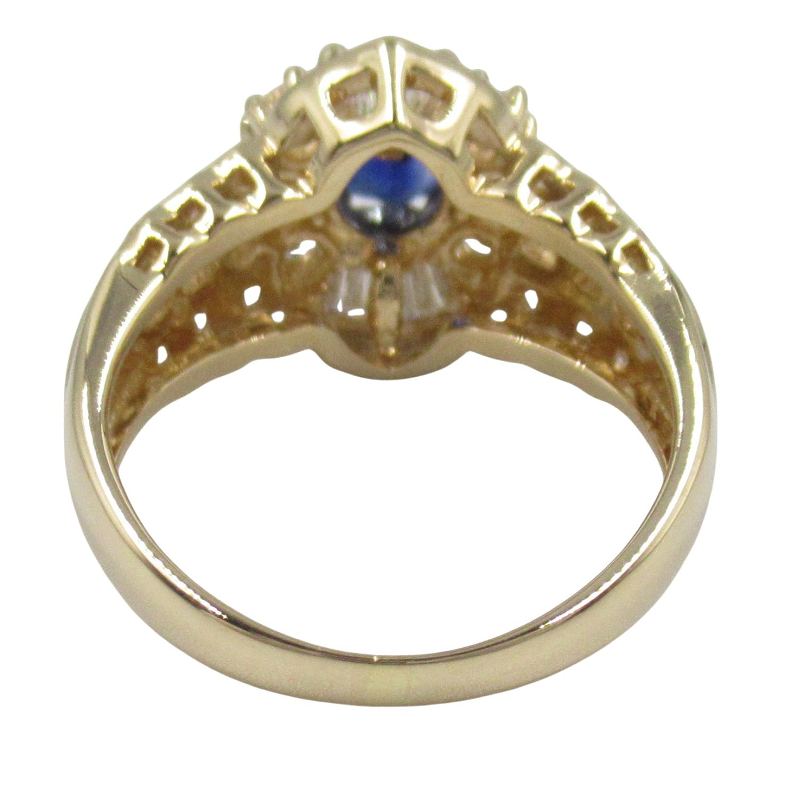 JEWELRY 18K黃金Sapphire Ring藍寶石/鑽石戒指US#5.25