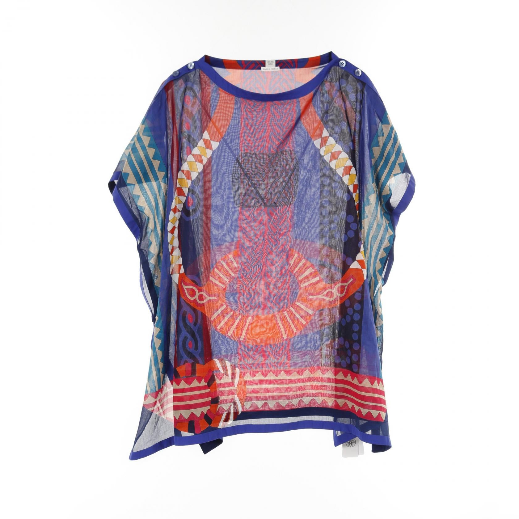 HERMES Cotton Fantaisie d'Etriers Beach Tunic